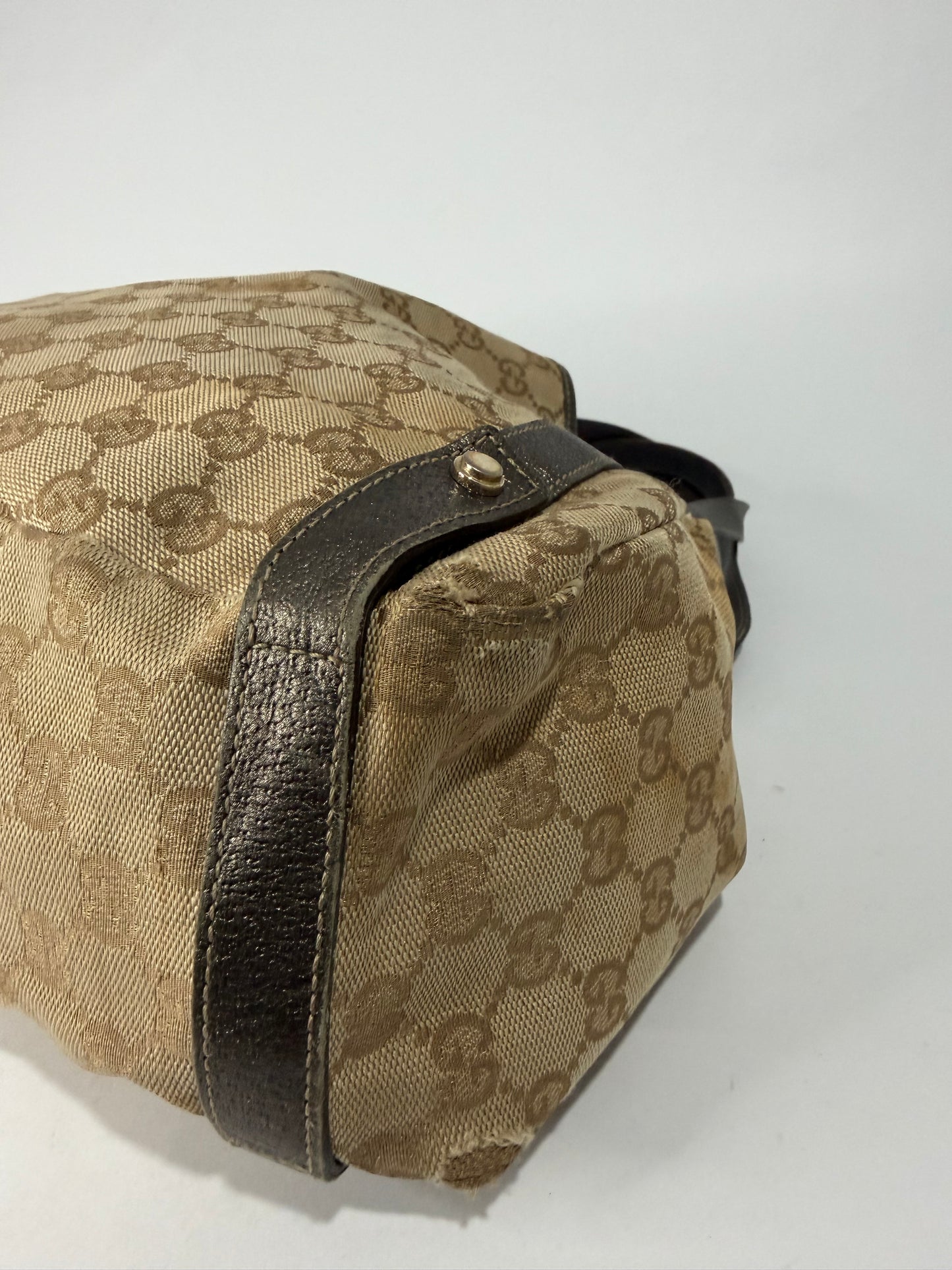 Gucci Beige/Grey GG Canvas and Leather Abbey Tote