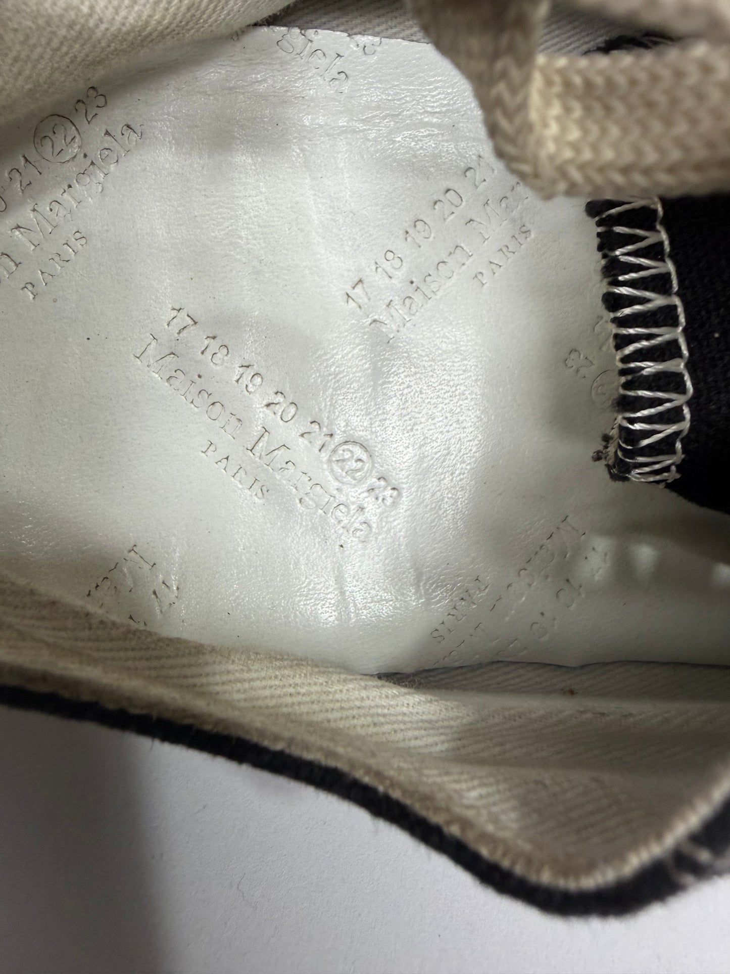 Maison Margiela Black Canvas Embroidery Tabi Sneakers Size 37 EU/ 7 US