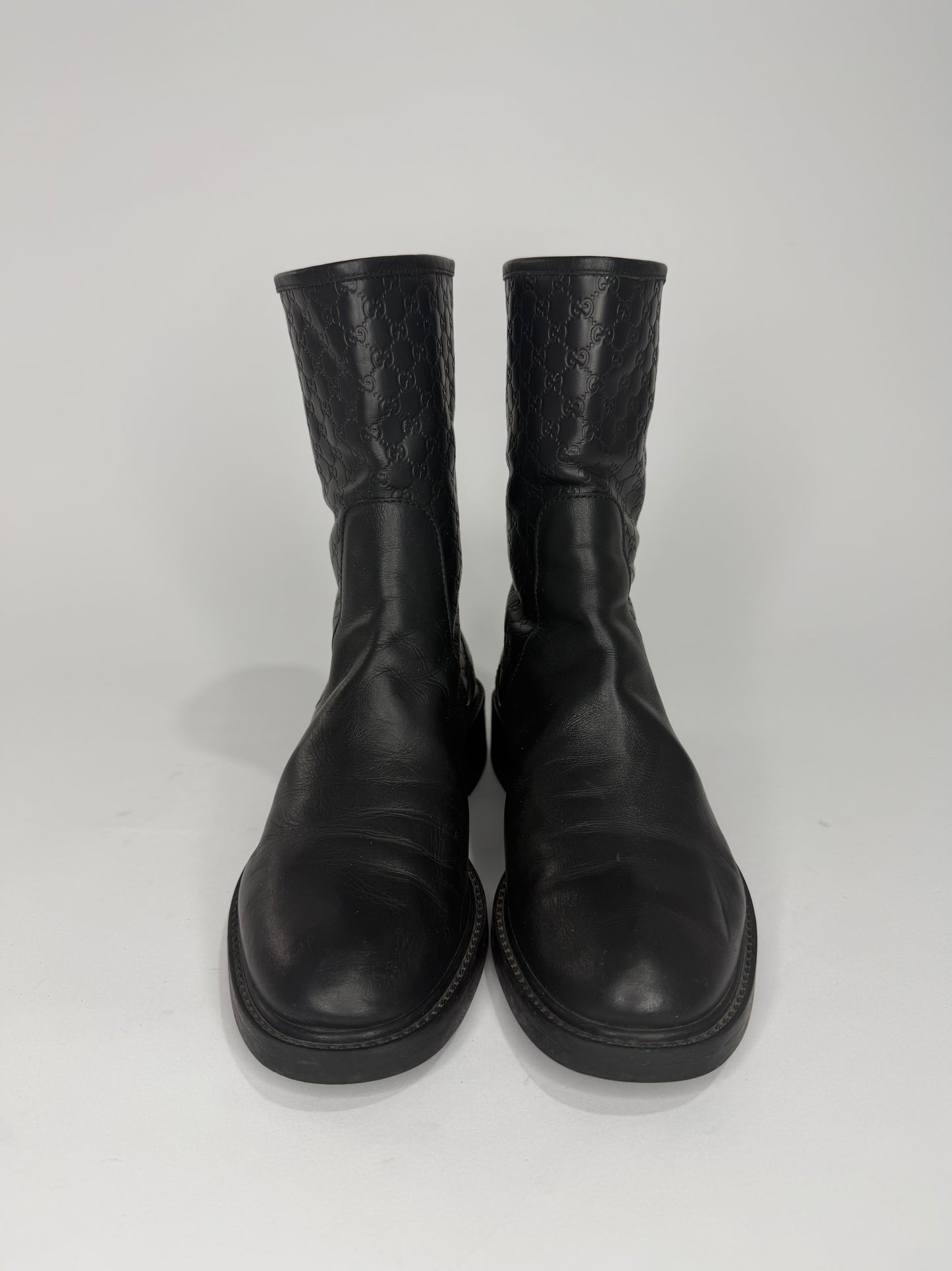Gucci
GG Embossed Embossed Leather Moto Boots
Women's Size 36 EU/ 6 US/ 3 UK