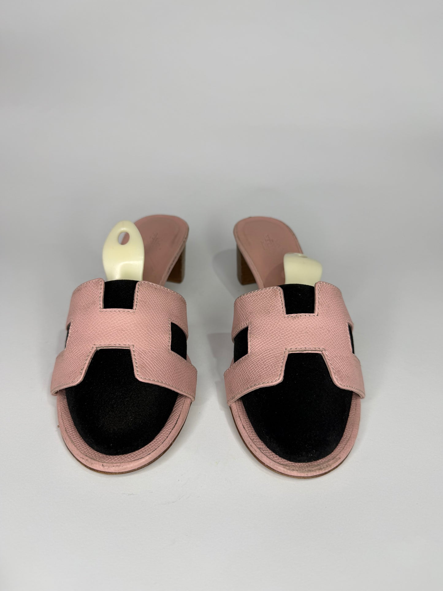 Hermes Pink Leather Oasis Slide Sandals Size 39  EU/ 9 US/ 6 UK