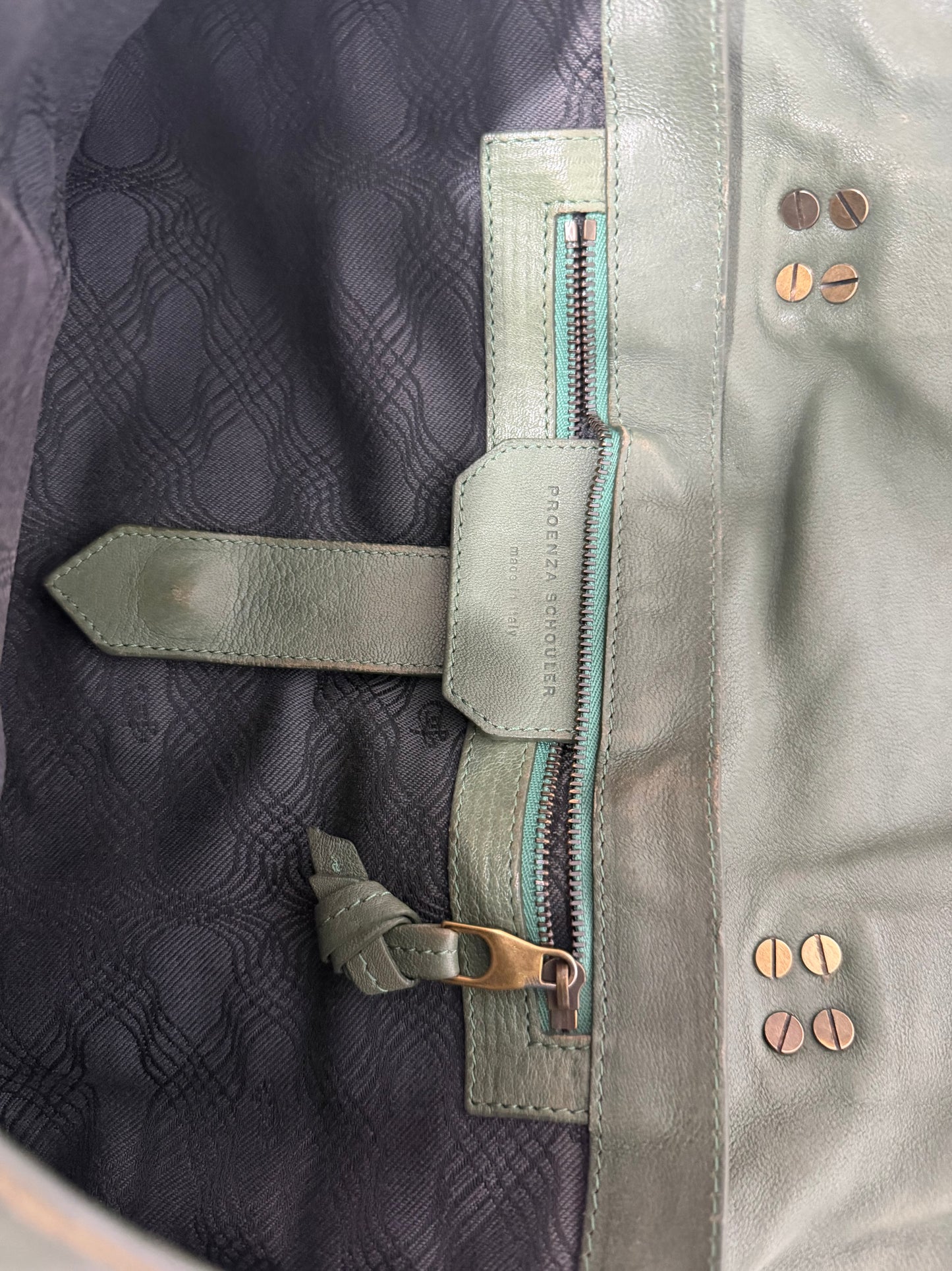 PROENZA SCHOULER  Lambskin Medium PS1 Satchel Dove Green