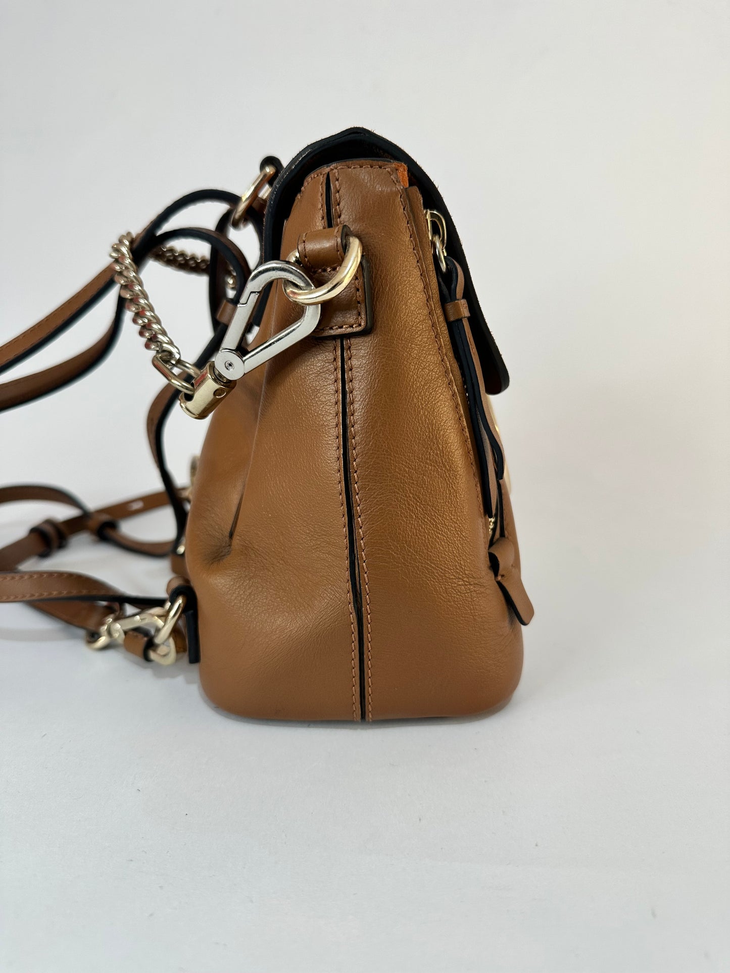 CHLOE

Suede Calfskin Small Faye Backpack Tan