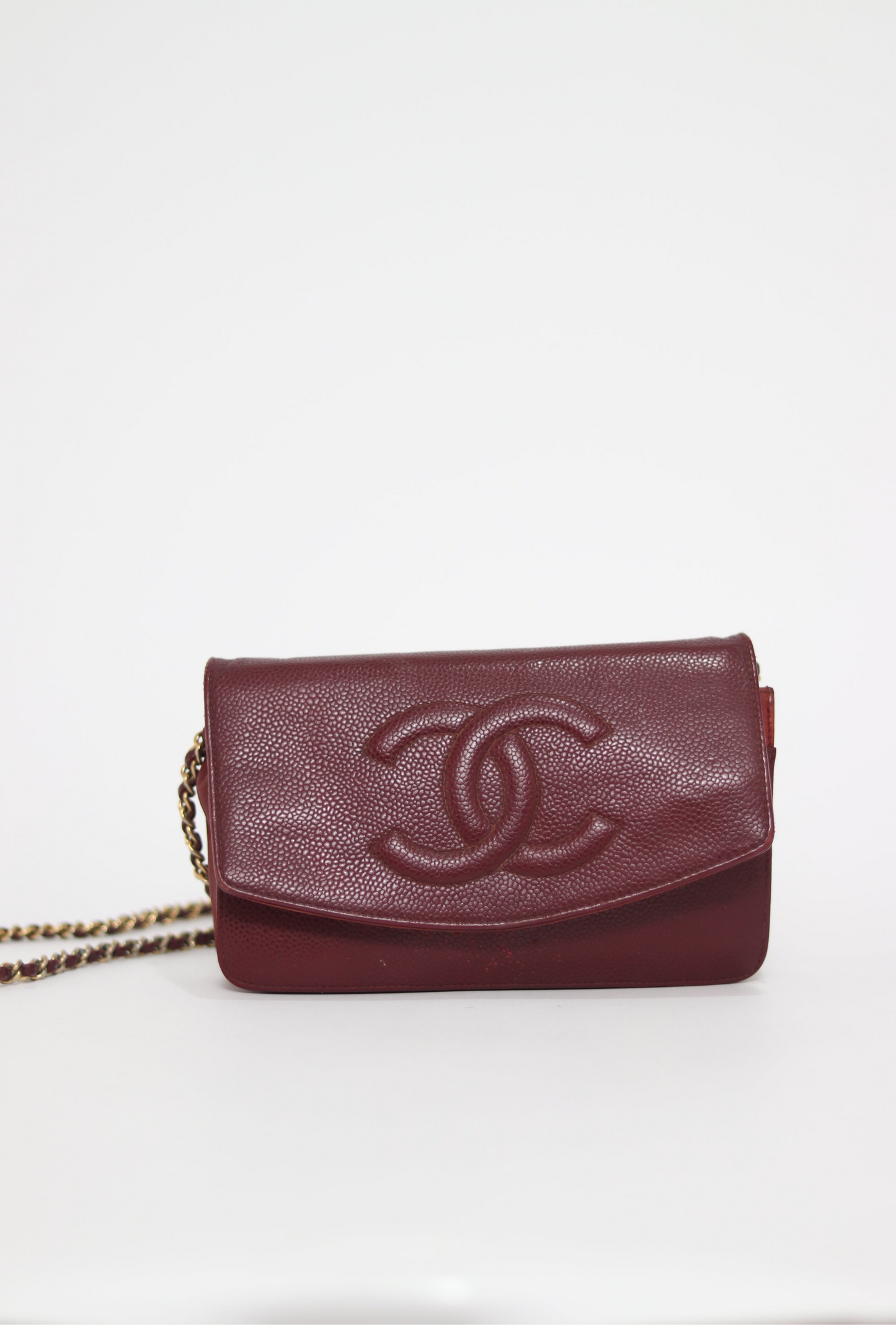 CHANEL
Burgundy Timeless Caviar Wallet-Clutch Bag