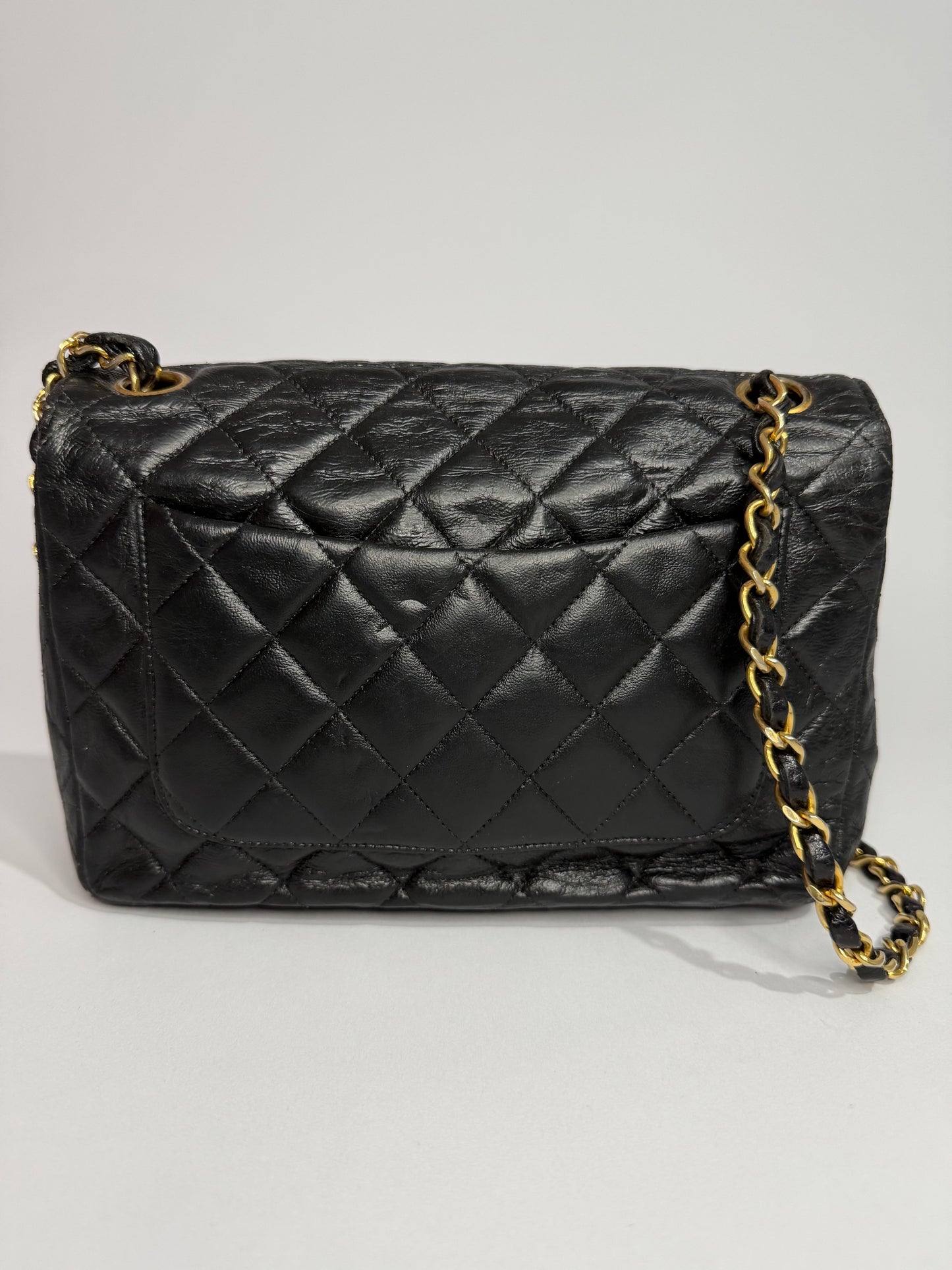 Chanel Classic Full Flap shoulder bag in black quilted lambskin leather, GHW