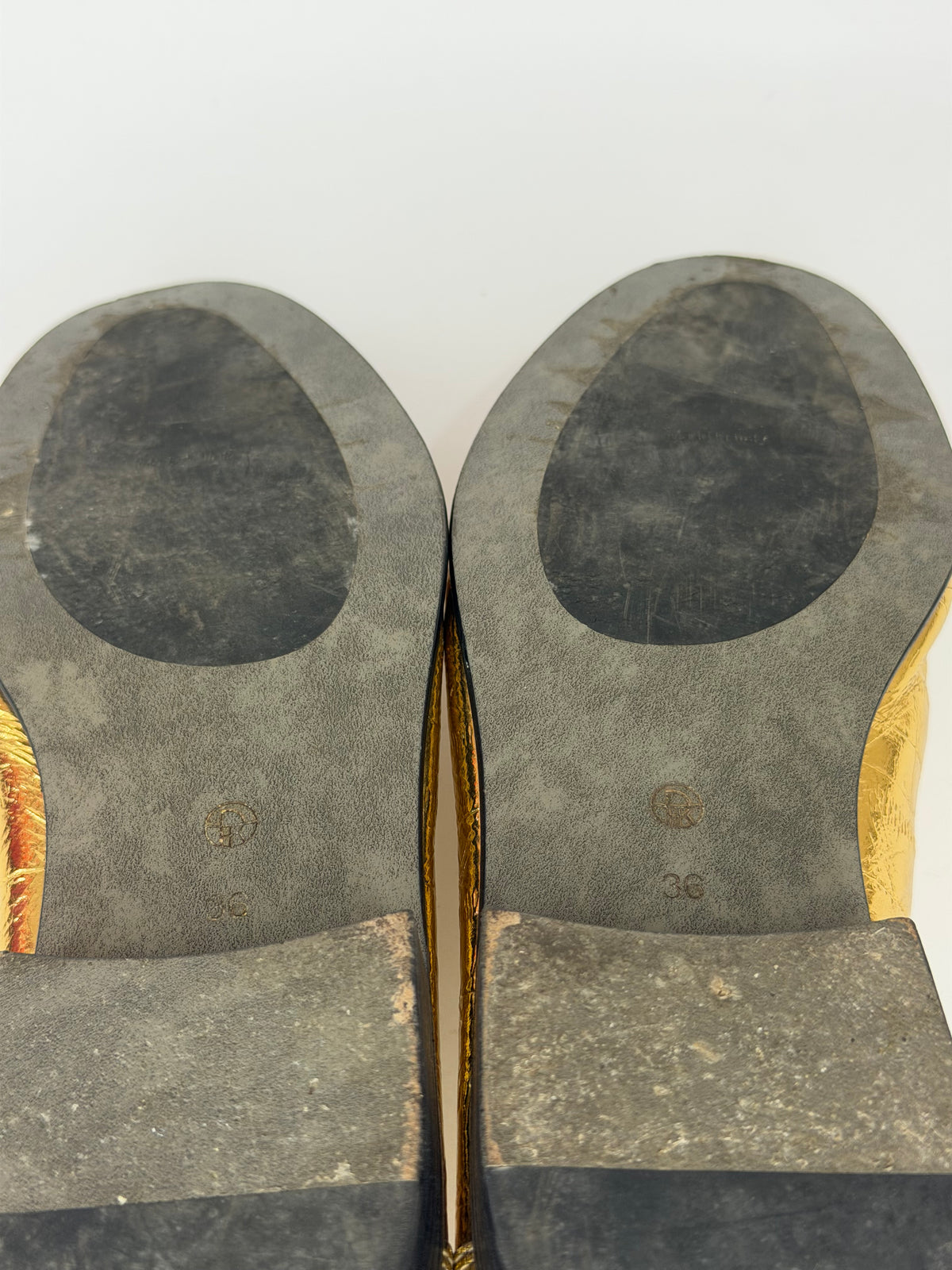 The Row Gold
Eel Skin Loafers 
Women's Size 36 EU/6 US / 3 UK