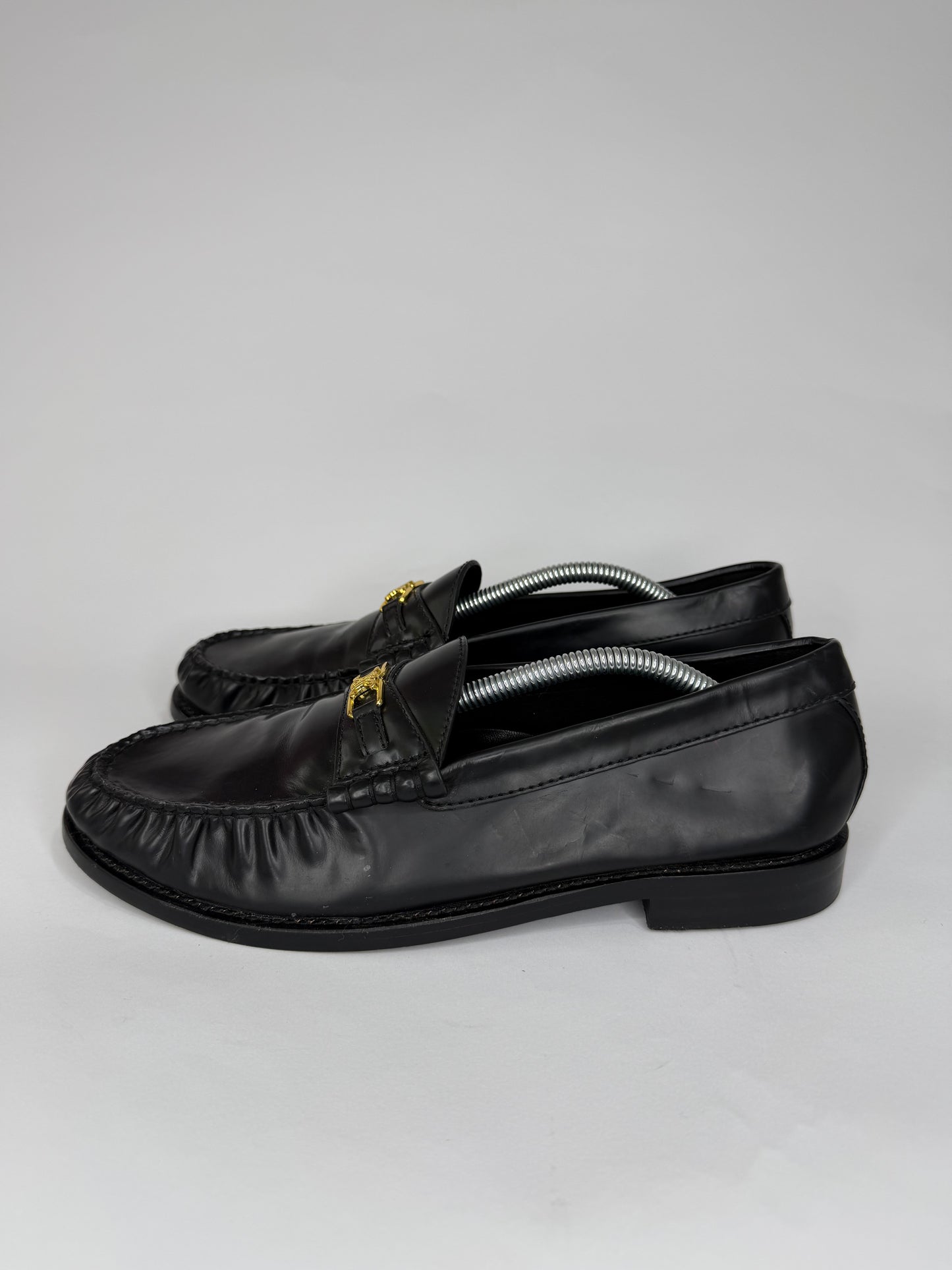 Celine Triomphe Black Patent Leather Loafers Size 39 EU/ 9 US / 6 UK