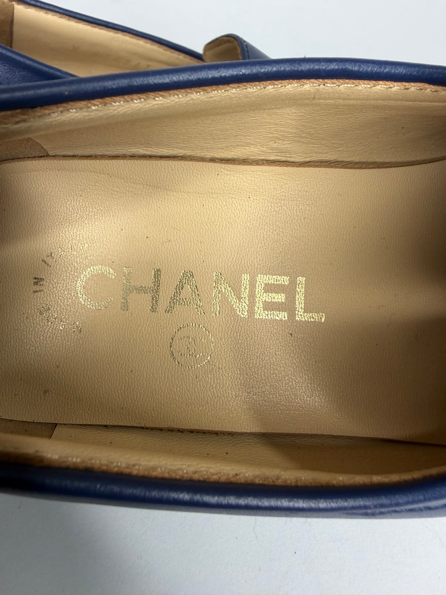 CHANEL
X PHARRELL Leather Slip-On Loafers Blue - Limited Edition