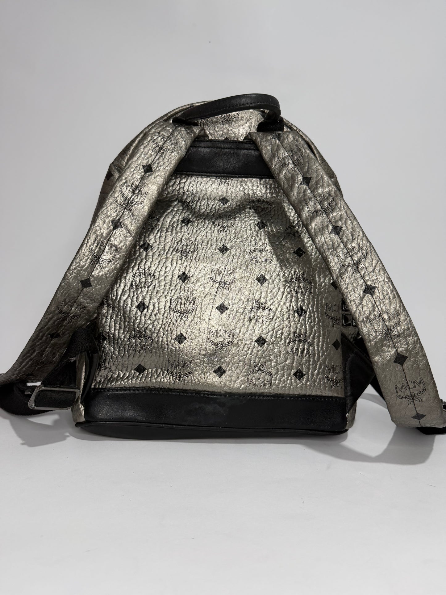 MCM Unisex Visetos Studded Small Stark M Backpack