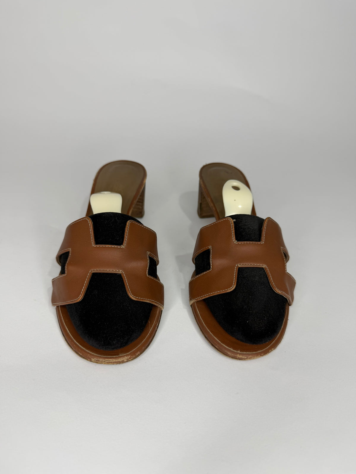 Hermes Brown Leather Oasis Slide Sandals Size 39 EU/ 9 US/ 6 UK