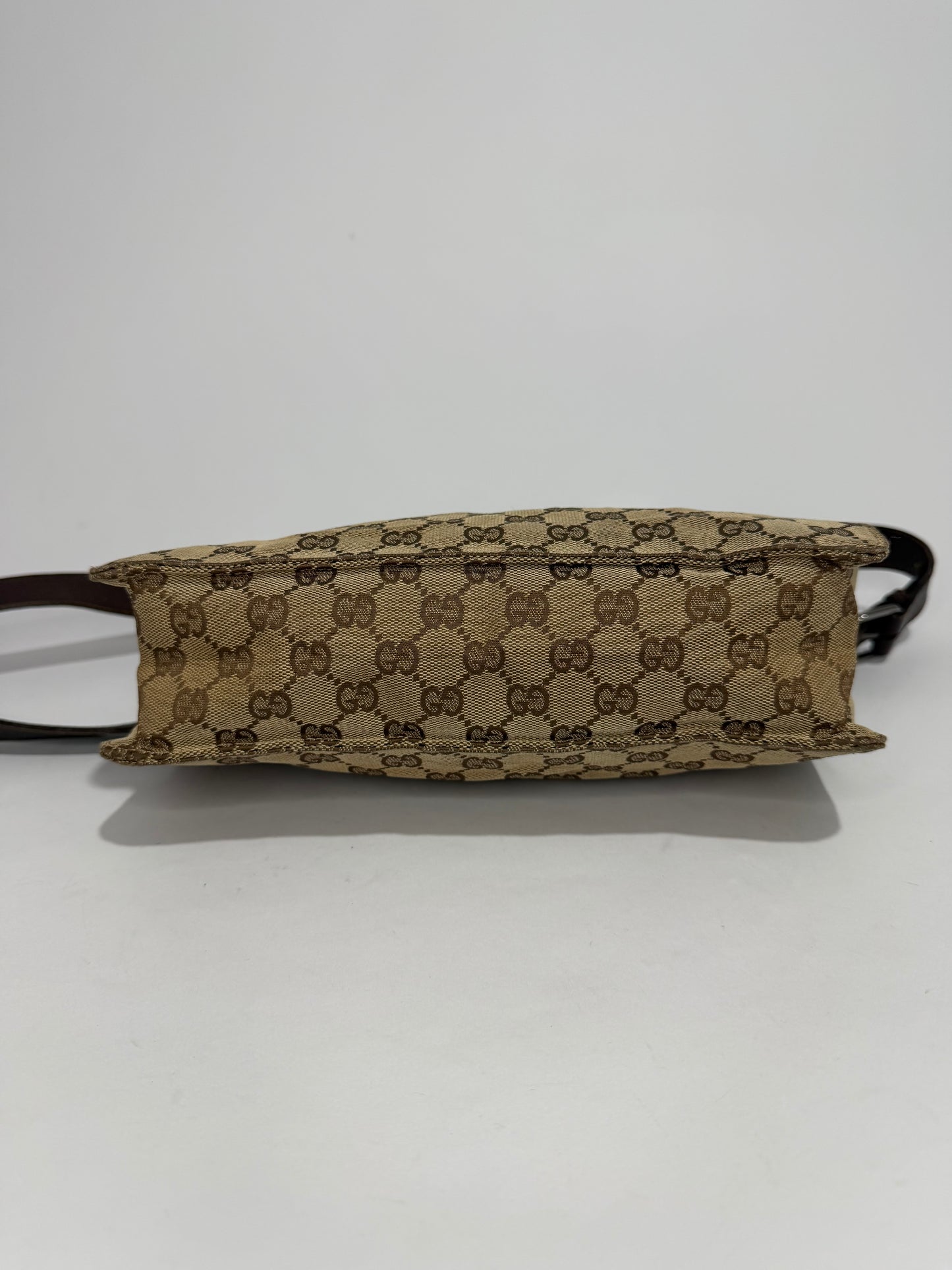 Gucci Monogram Canvas and Leather Trim Shoulder Bag