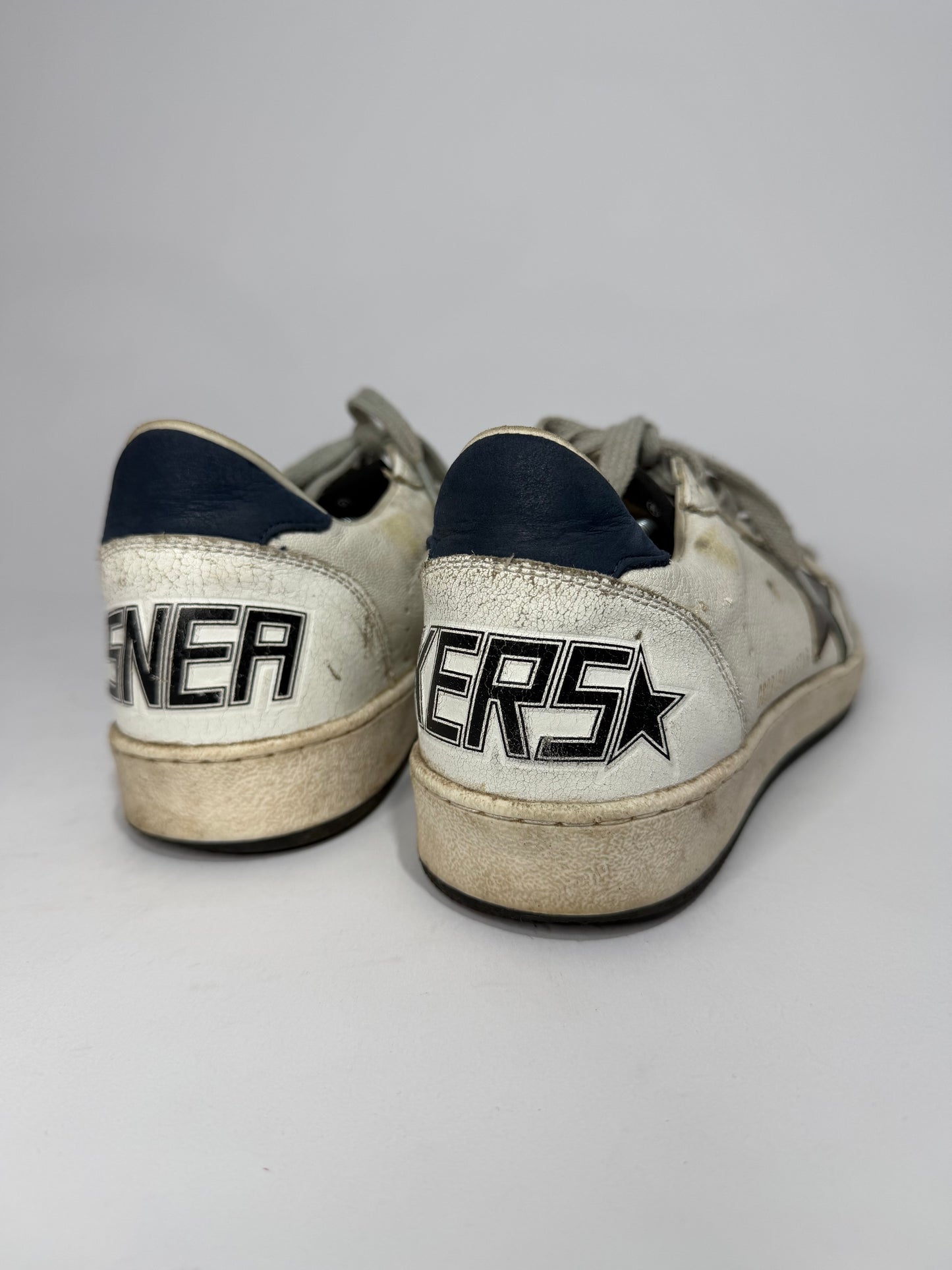 Golden Goose White Leather Ballstar Lace Up Sneakers Size 39 EU/ 9 US