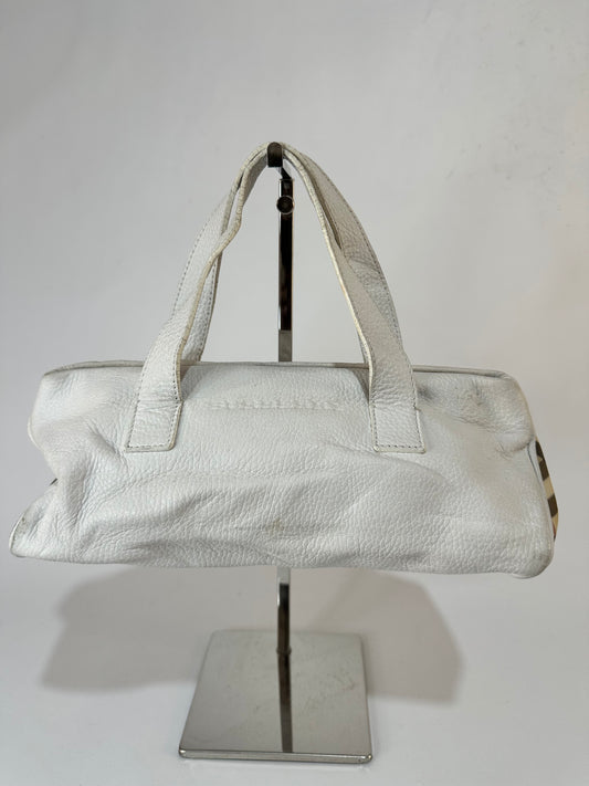 Burberry white Leather Top handle Bag
