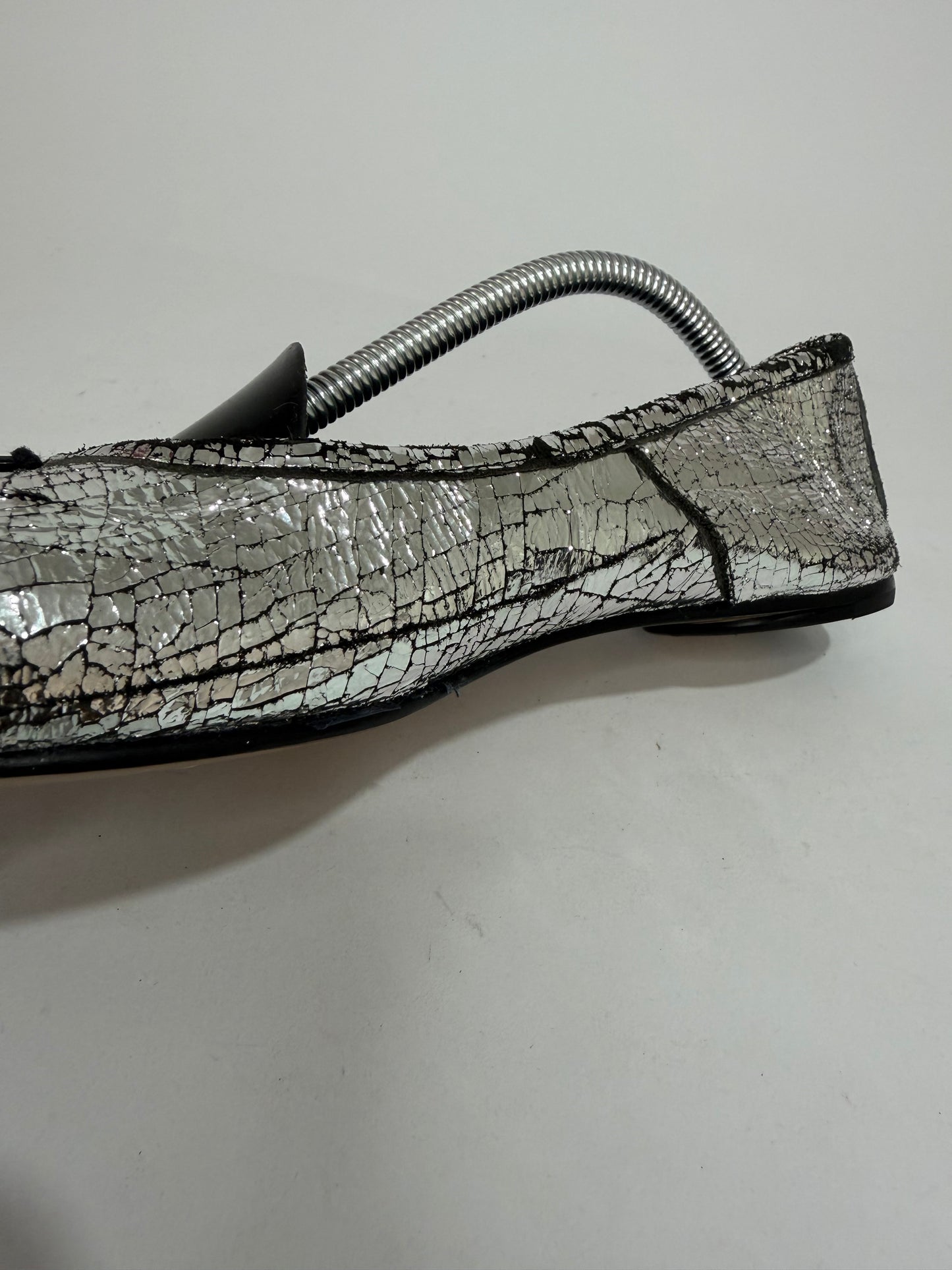 Maison Margiela Silver Tabi Mirror Ballerina Flats Size 37 EU/ 7 Us