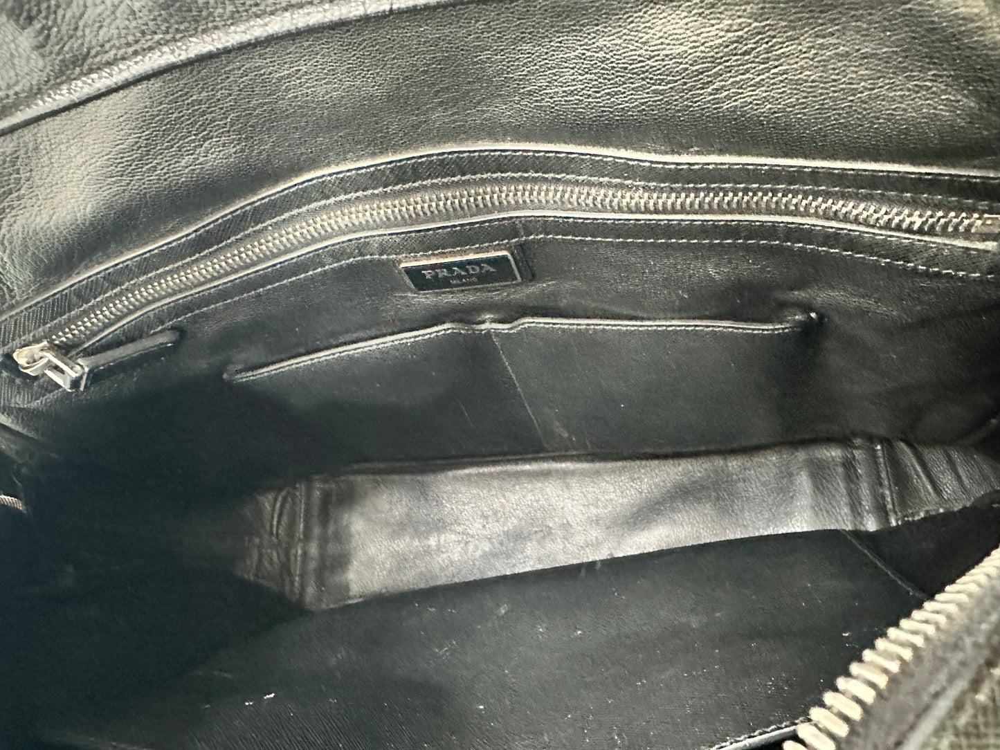 PRADA Leather Travel Briefcase Black