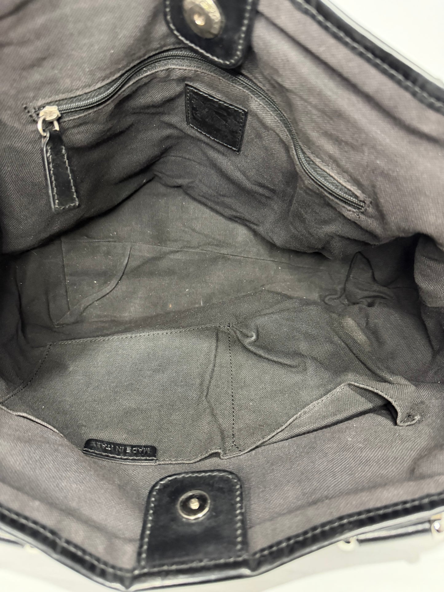Burberry Grey/Black House Check Canvas and Leather Tote
