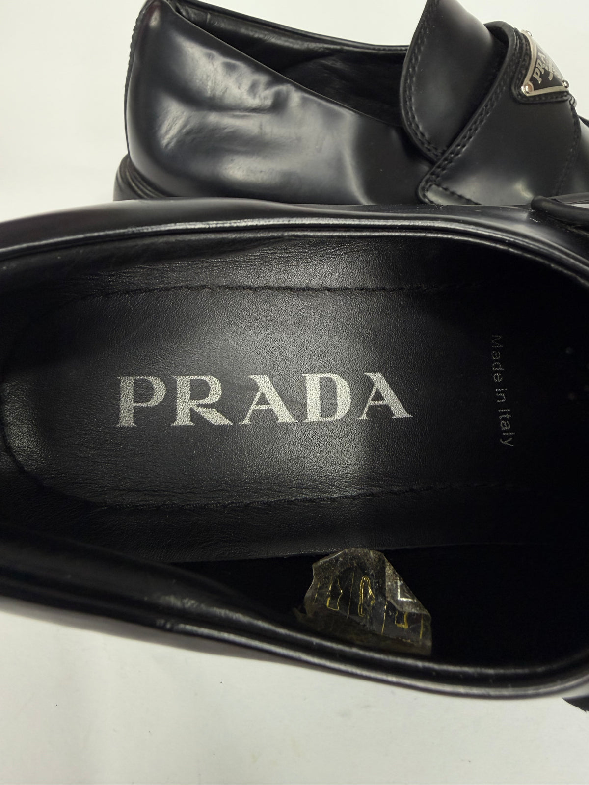 Prada Black Leather Monolith Platform Derby Sneakers Size 38 EU/ 8 US / 5 UK