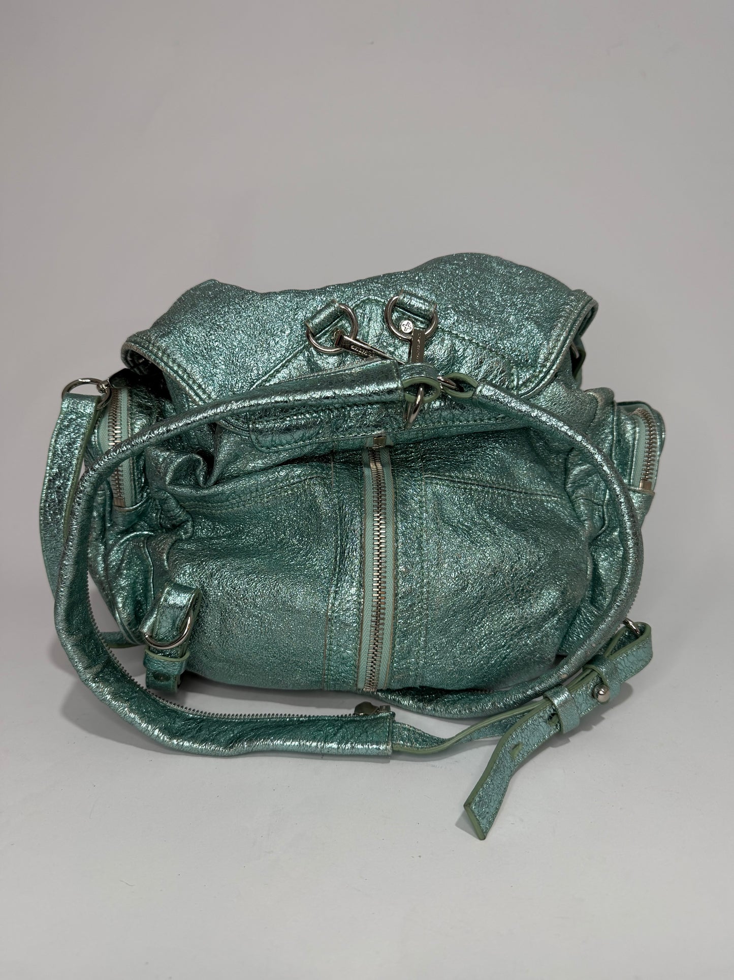 Alexander Wang Metallic Mint Leather Marti Backpack Bag