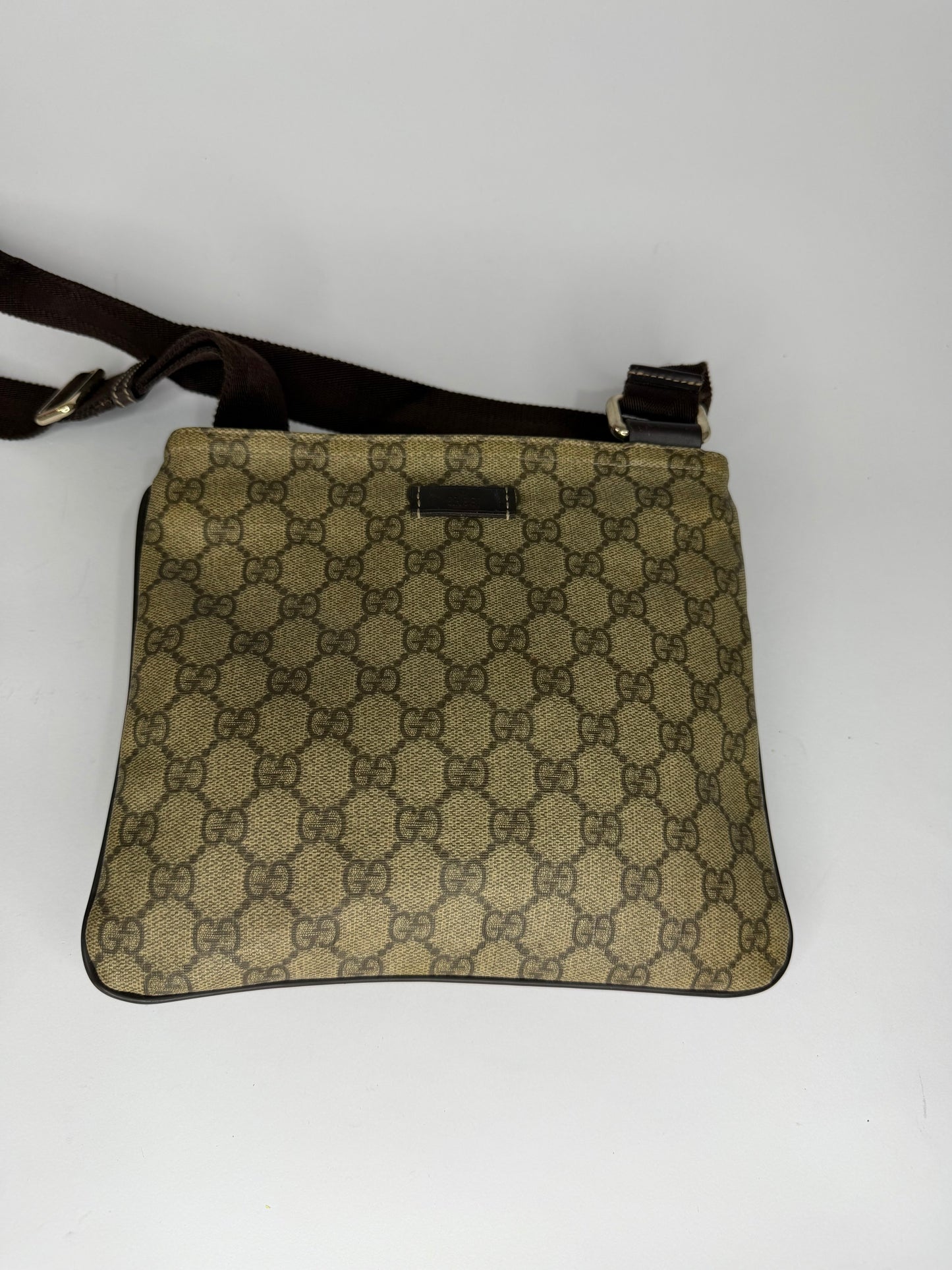 Gucci Beige GG Supreme Canvas Crossbody Bag