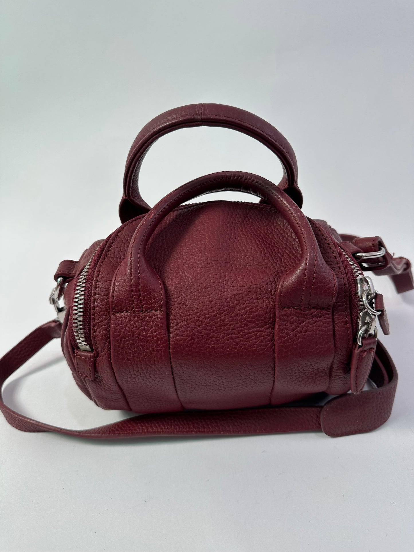 ALEXANDER WANG 
Pebbled Calfskin Mini Rockie Matte Oxblood