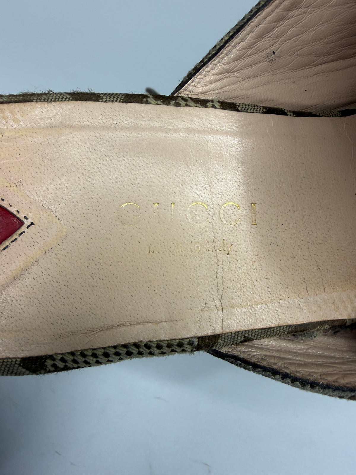 Gucci Beige/Brown GG Canvas Princetown Flat Mules Size 38 EU/ 8 US