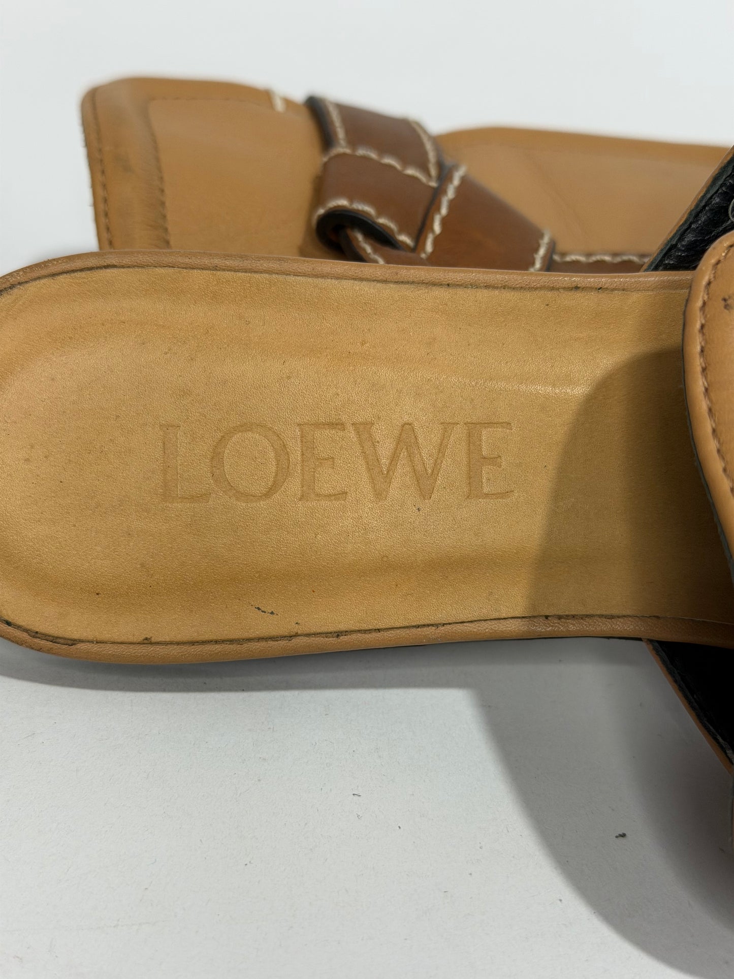 Loewe Brown leather Gate slippers Size 36 EU/6 US/ 3 UK