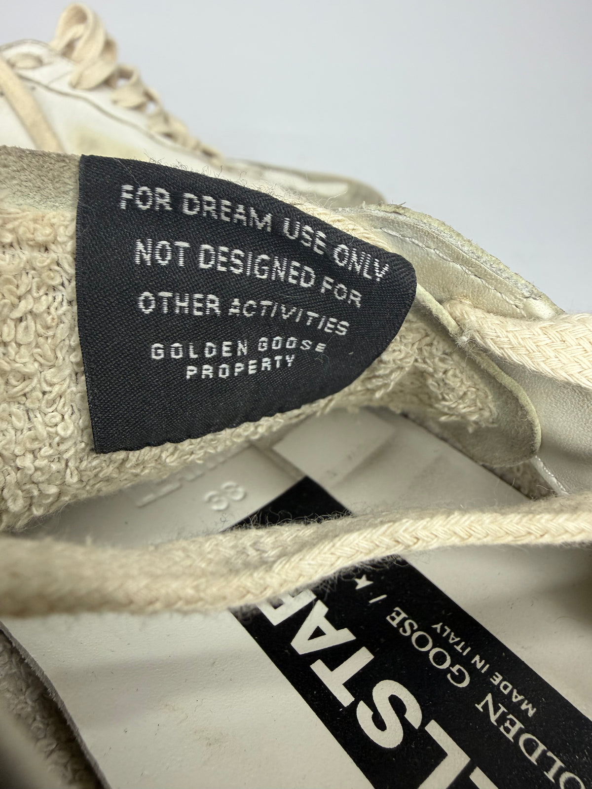 Golden Goose White Leather Ballstar Lace Up Sneakers Size 38 EU/ 8 US
