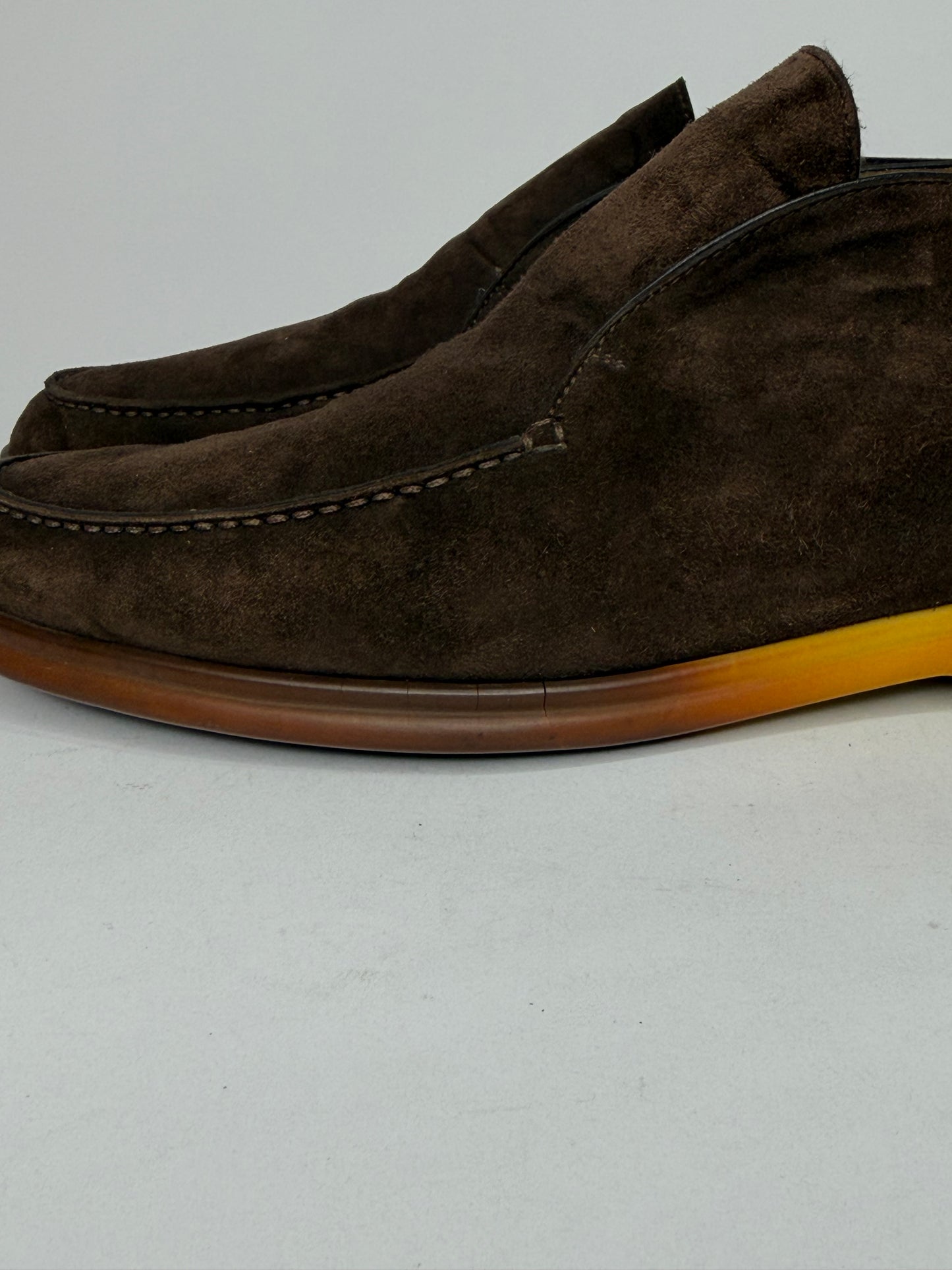Loro Piana Open Walk Dark Brown Suede Ankle Length Boots