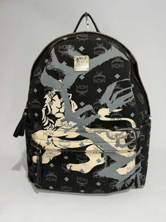MCM x Fabian Fiehl Limited Edition Stark Backpack – Graphic Visetos Canvas, Black/Grey