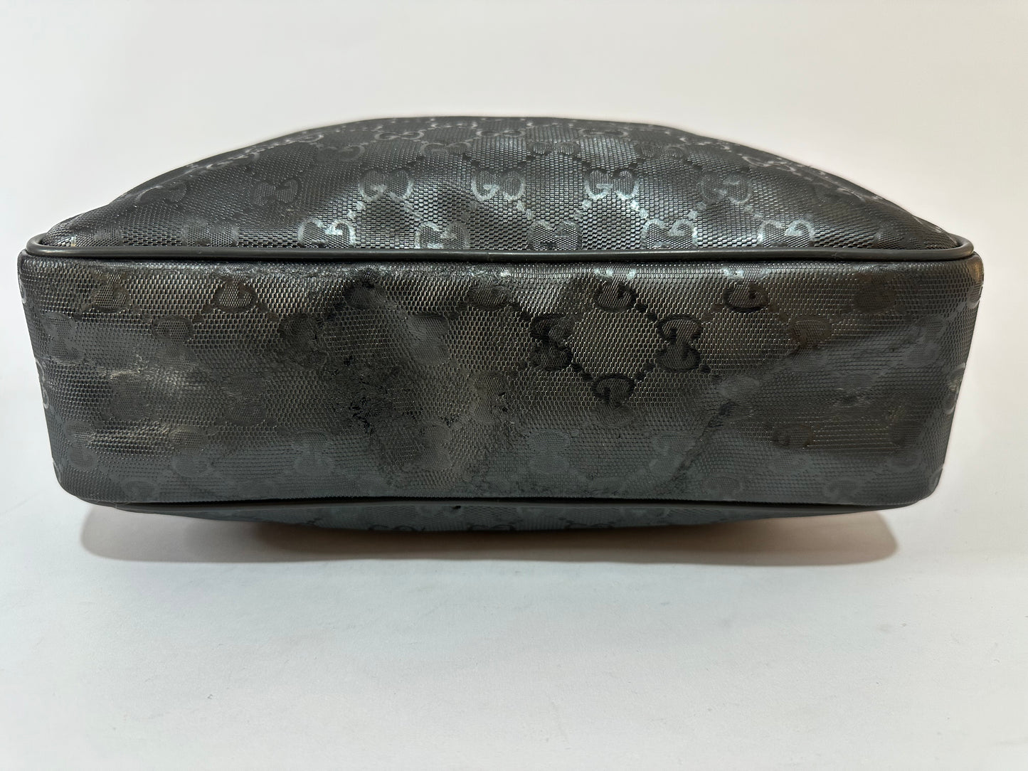 Gucci Silver Metallic GG Imprime Coated Canvas Messenger Bag