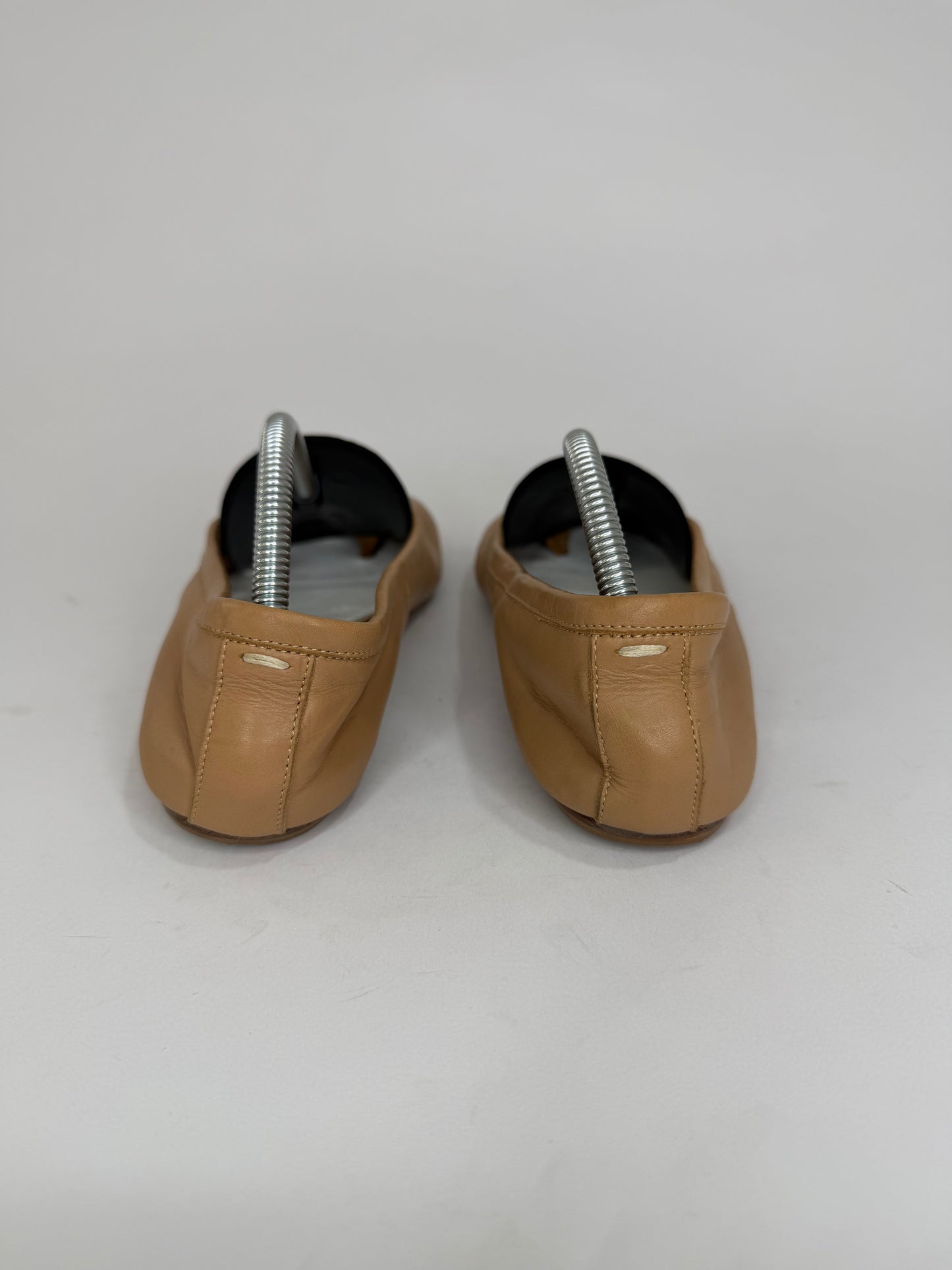 Maison Margiela Tabi Ballet Flats Brown Leather Split-Toe EU 38 / 8 US/ 5 UK