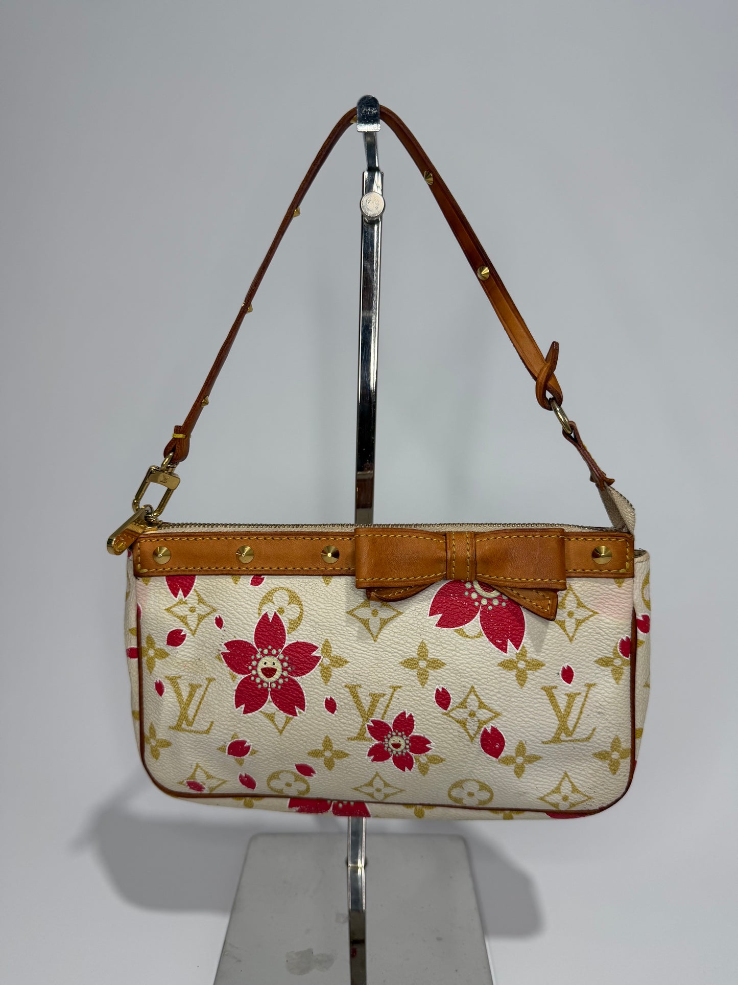 LOUIS VUITTON
Limited Edition Rouge Monogram Cherry Blossom Accessories Pochette Bag