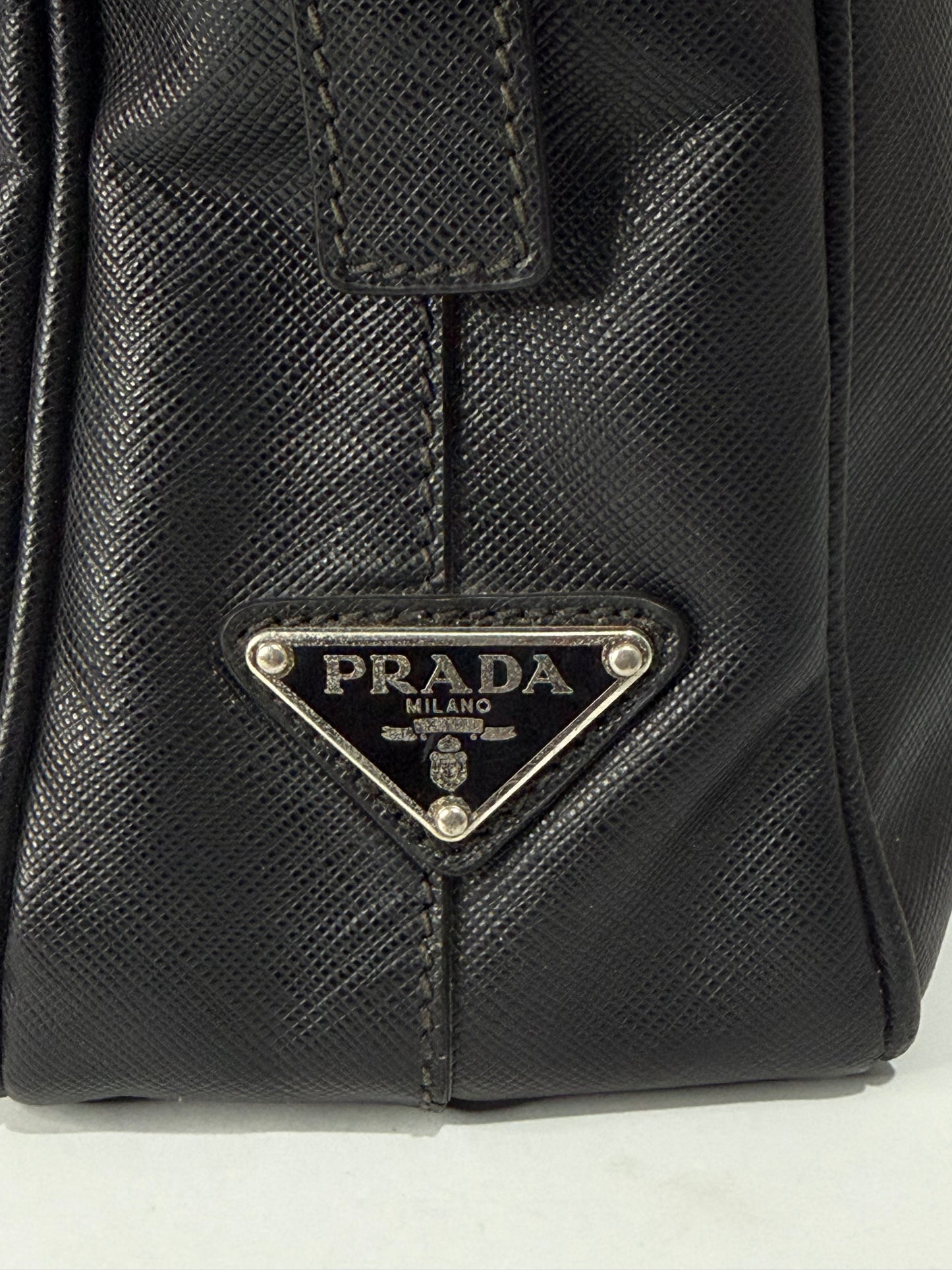 PRADA Leather Travel Briefcase Black