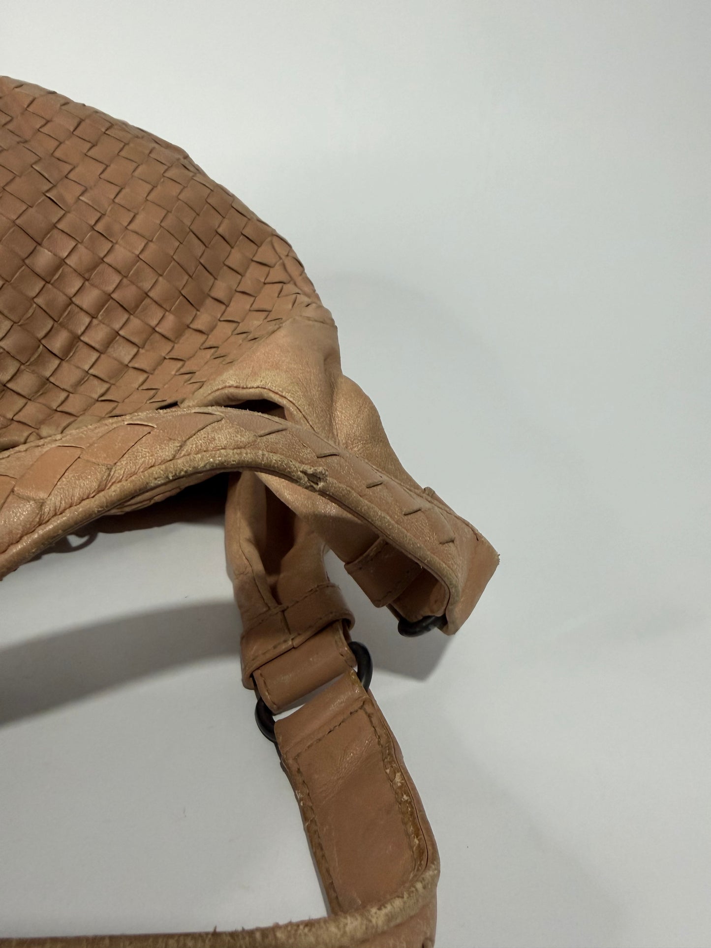 BOTTEGA VENETA Ebano Woven Leather Small Campana Bag