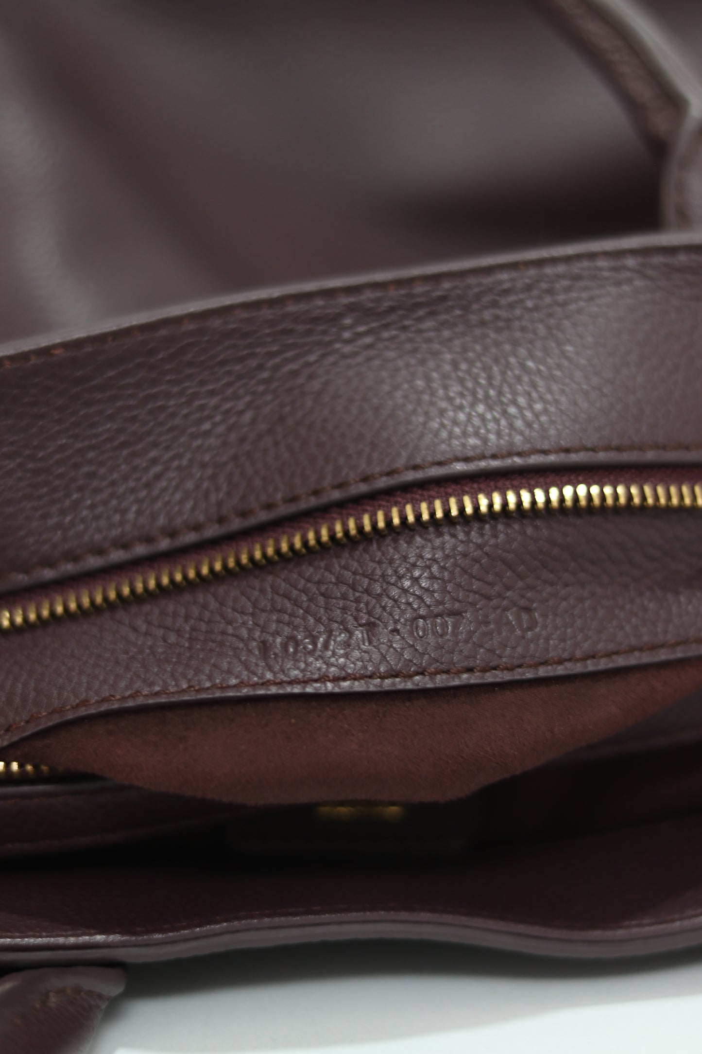 TOM FORD 
Pebbled Calfskin Medium Jennifer Zip Tote Burgundy