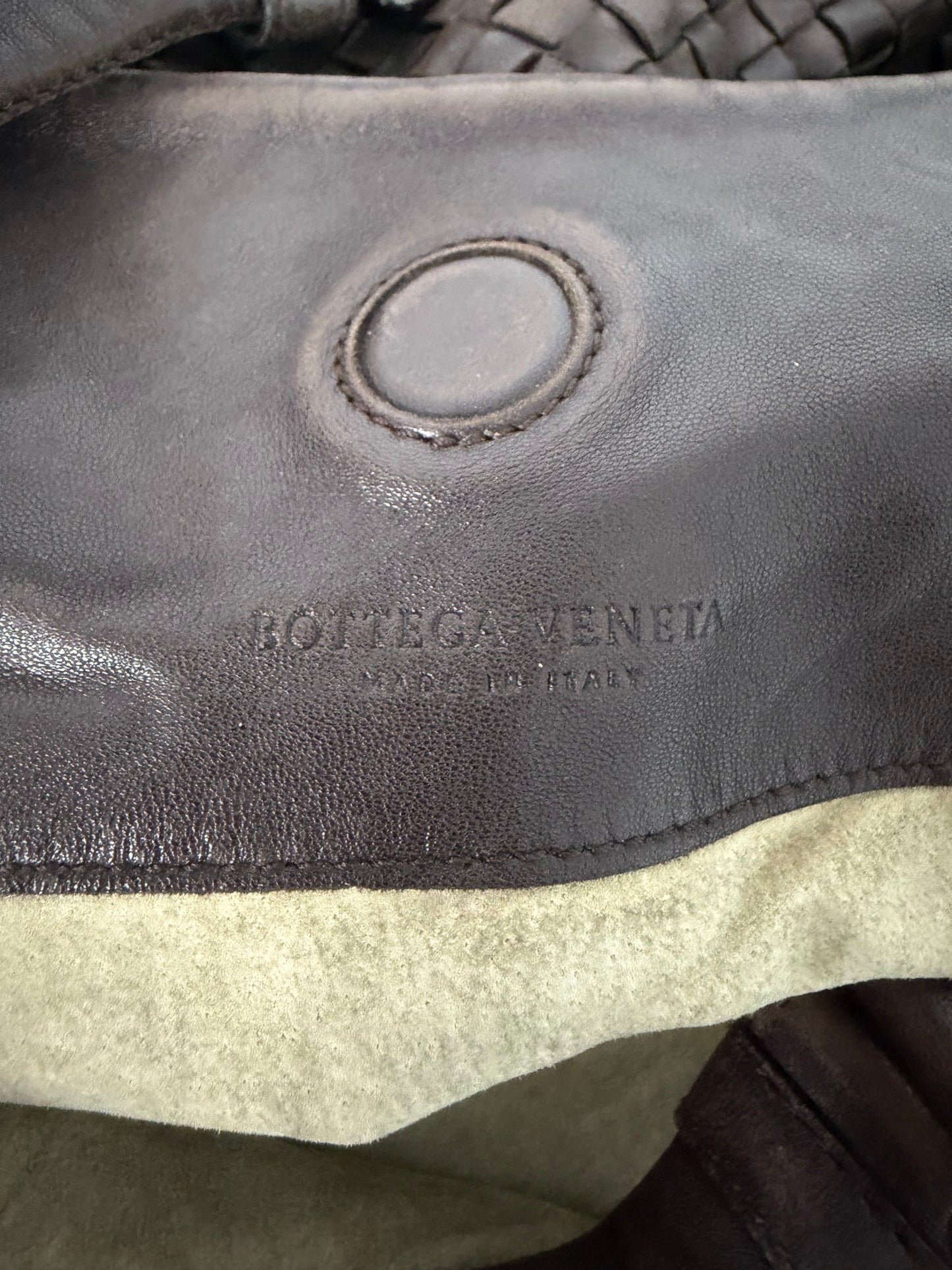 BOTTEGA VENETA Ebano Woven Leather Large Campana Bag