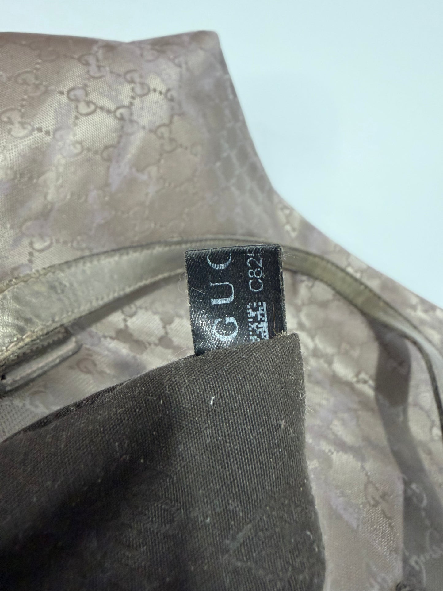 Gucci Gunmetal GG Coated Canvas Medium Imprime Tote