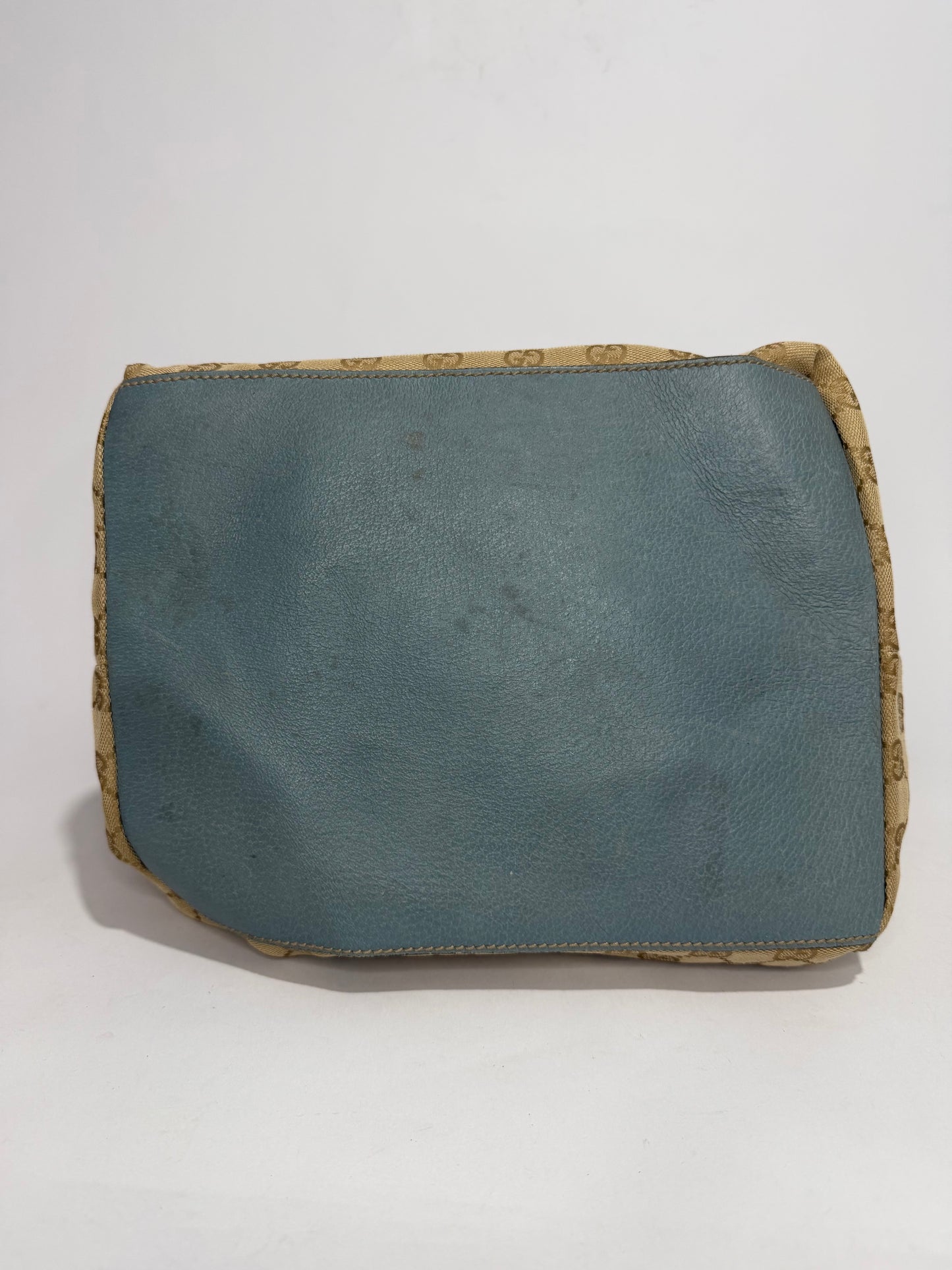 Gucci Original GG Blue Canvas Web Tote
