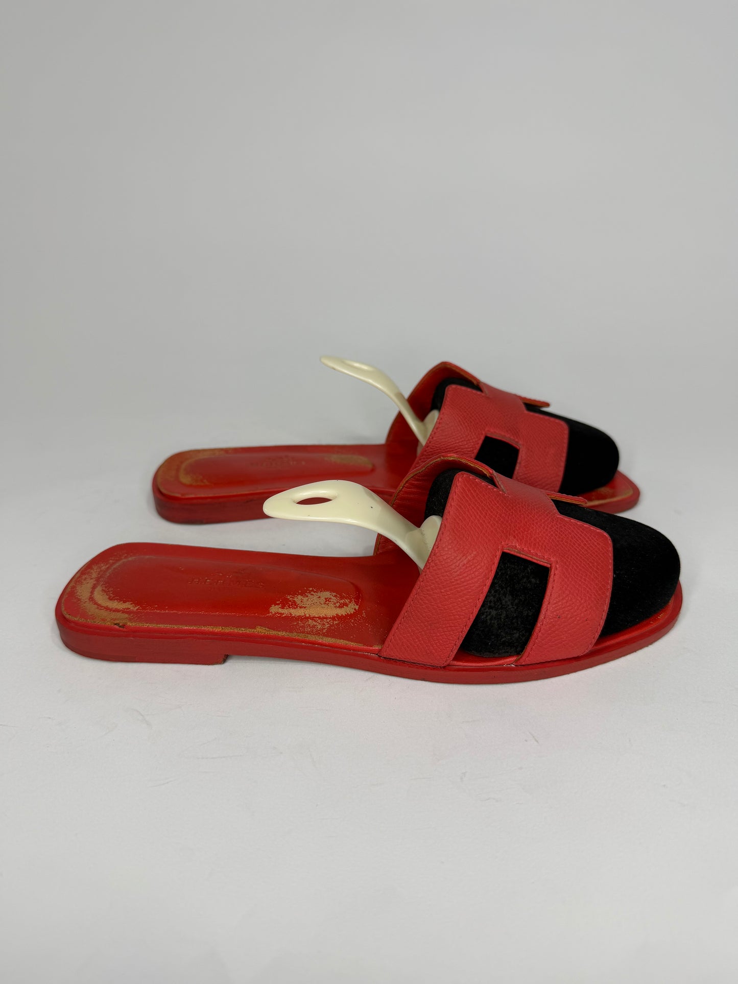 HERMES Oran Box Calfskin Oran Sandals 38 EU/ 8 US / 5 UK