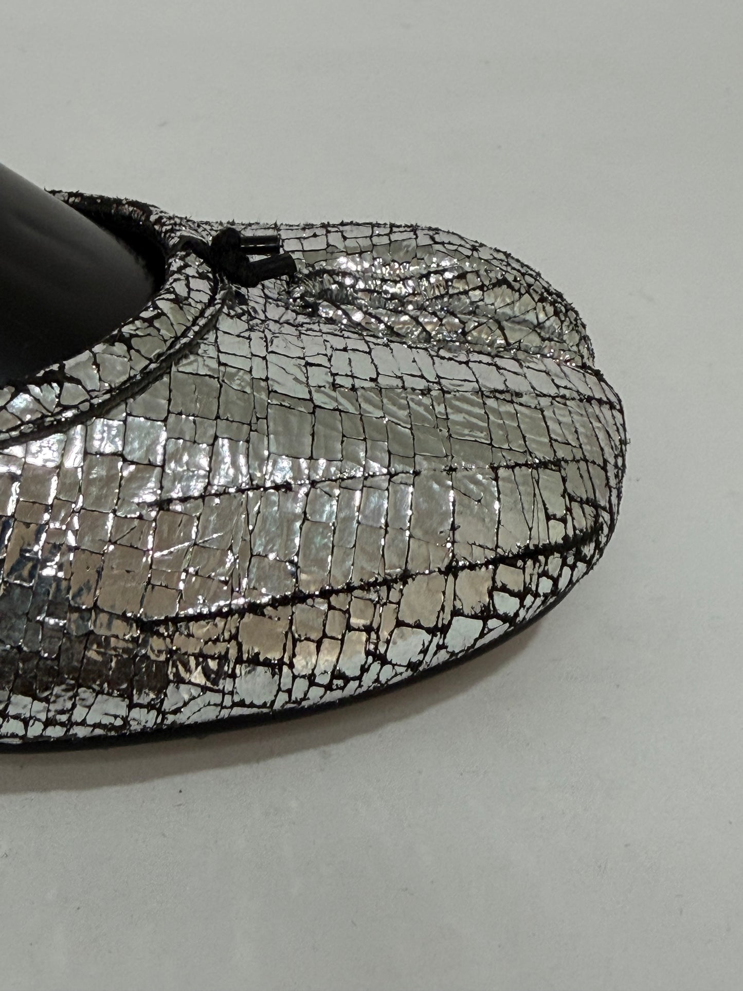 Maison Margiela Silver Tabi Mirror Ballerina Flats Size 37 EU/ 7 Us