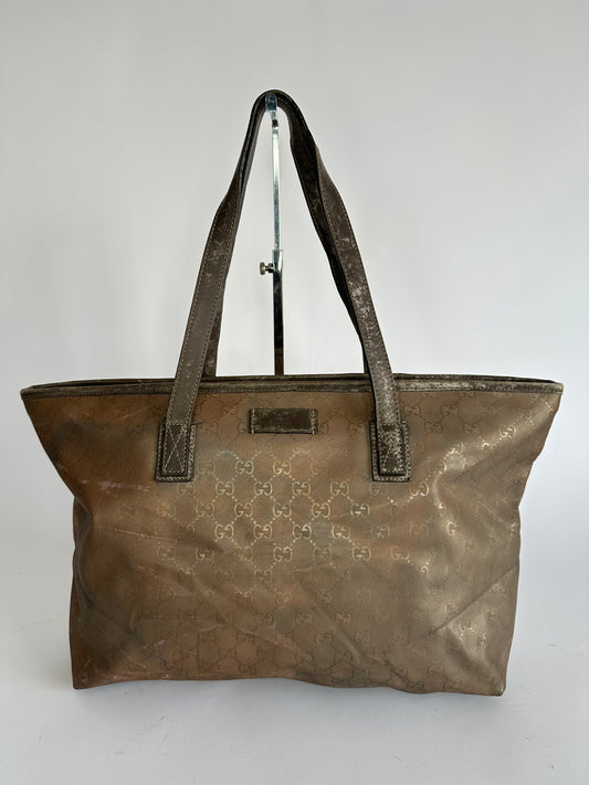 Gucci Metallic  Imprime GG Tote Medium