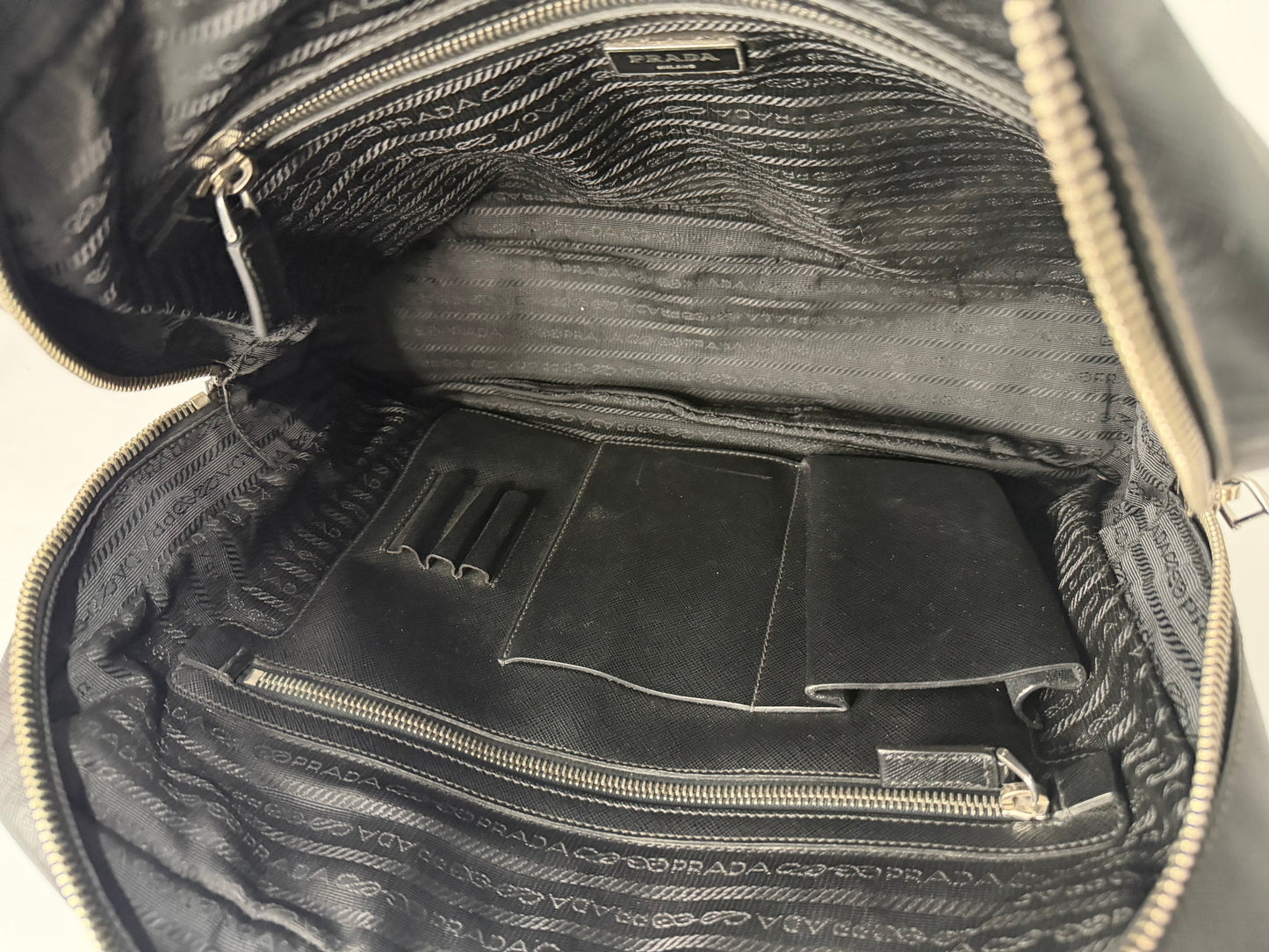 PRADA Leather Travel Briefcase Black