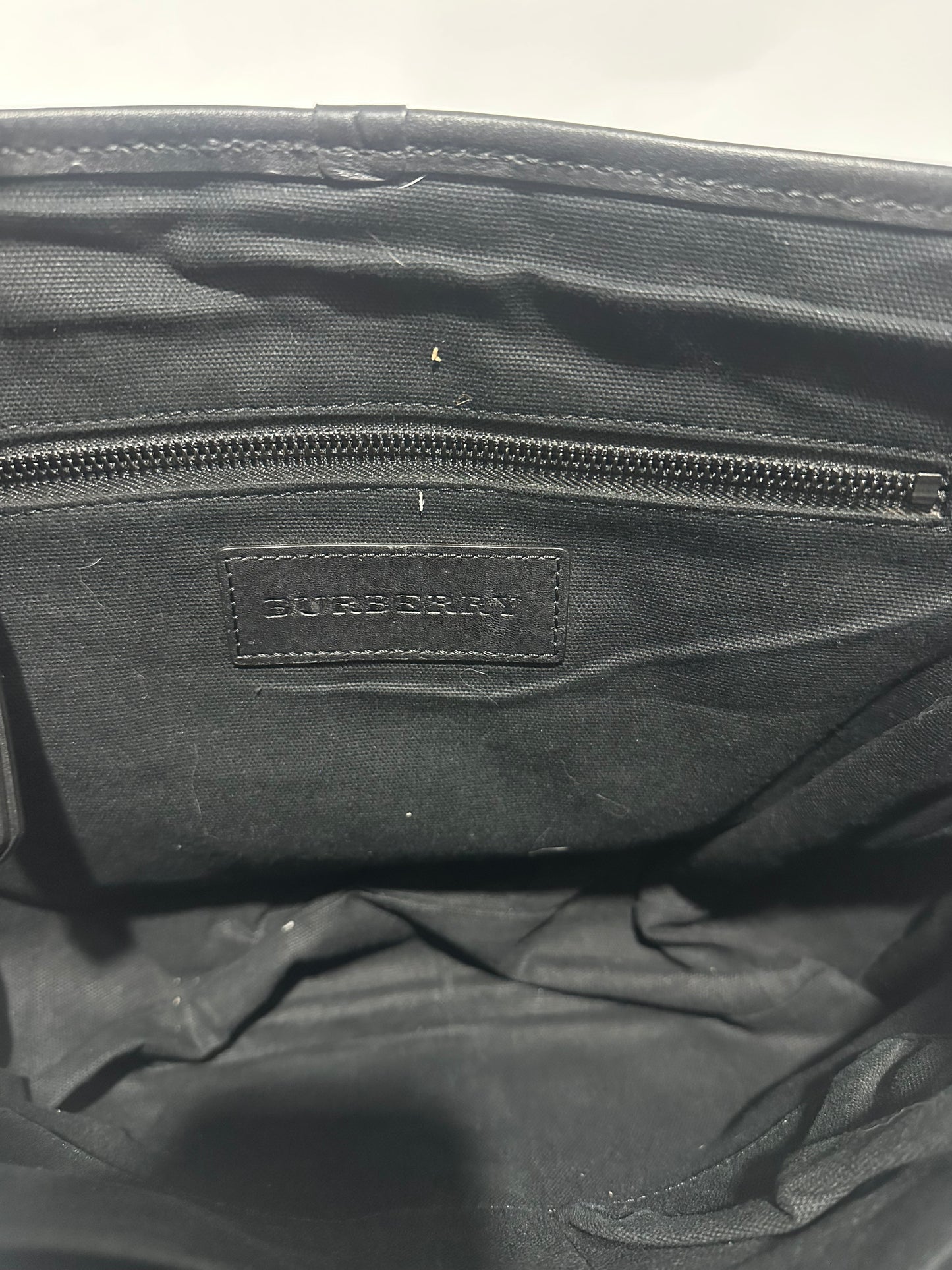 Burberry Grifford Messenger Bag Smoked Check Coated Canvas