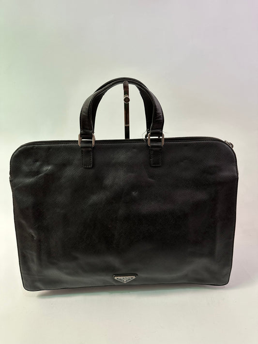 Prada Black Saffiano Leather Briefcase Laptop Bag