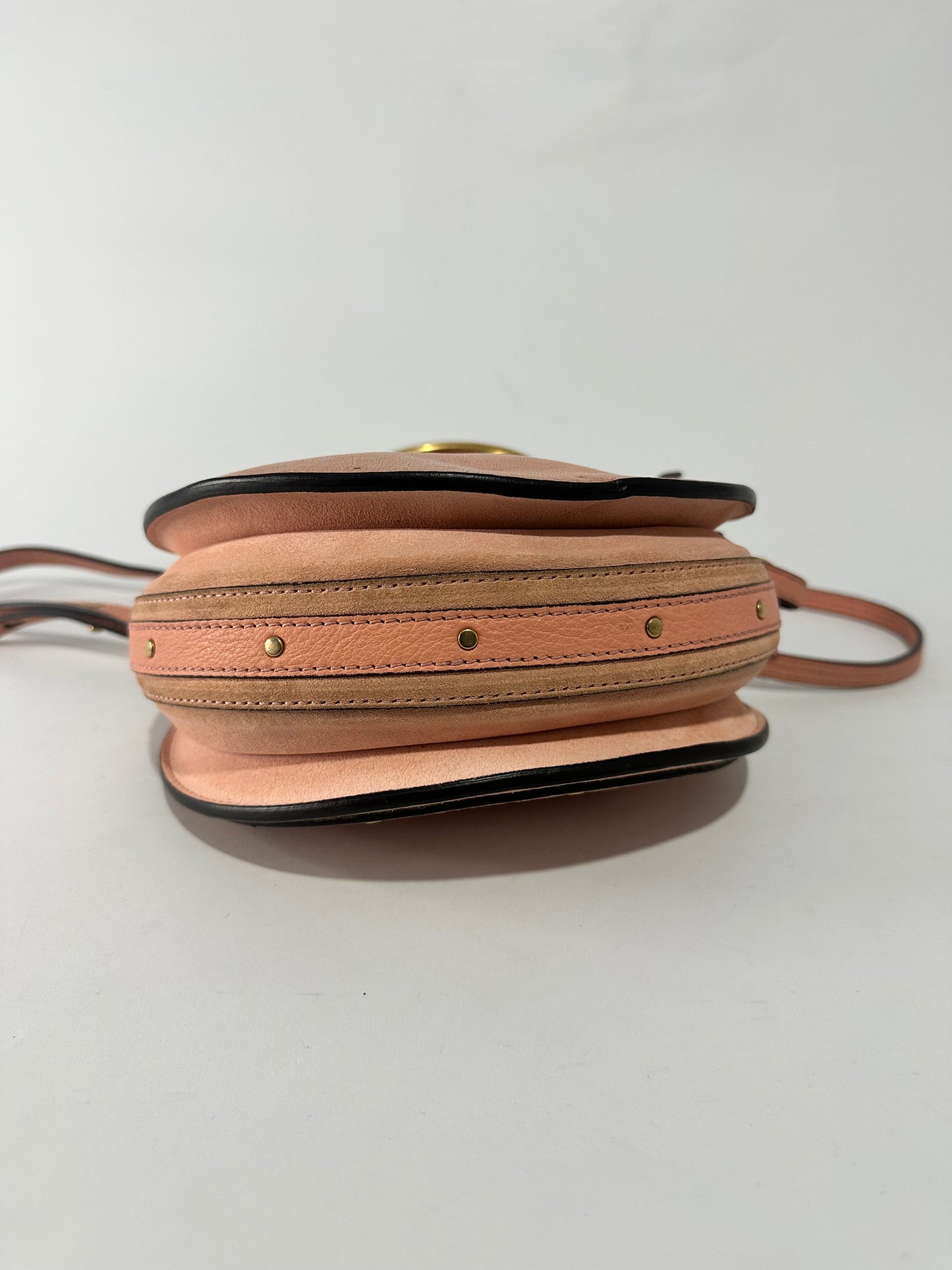 CHLOE

Shiny Goatskin Smooth Calfskin Suede Small Pixie Bag Saffron Red