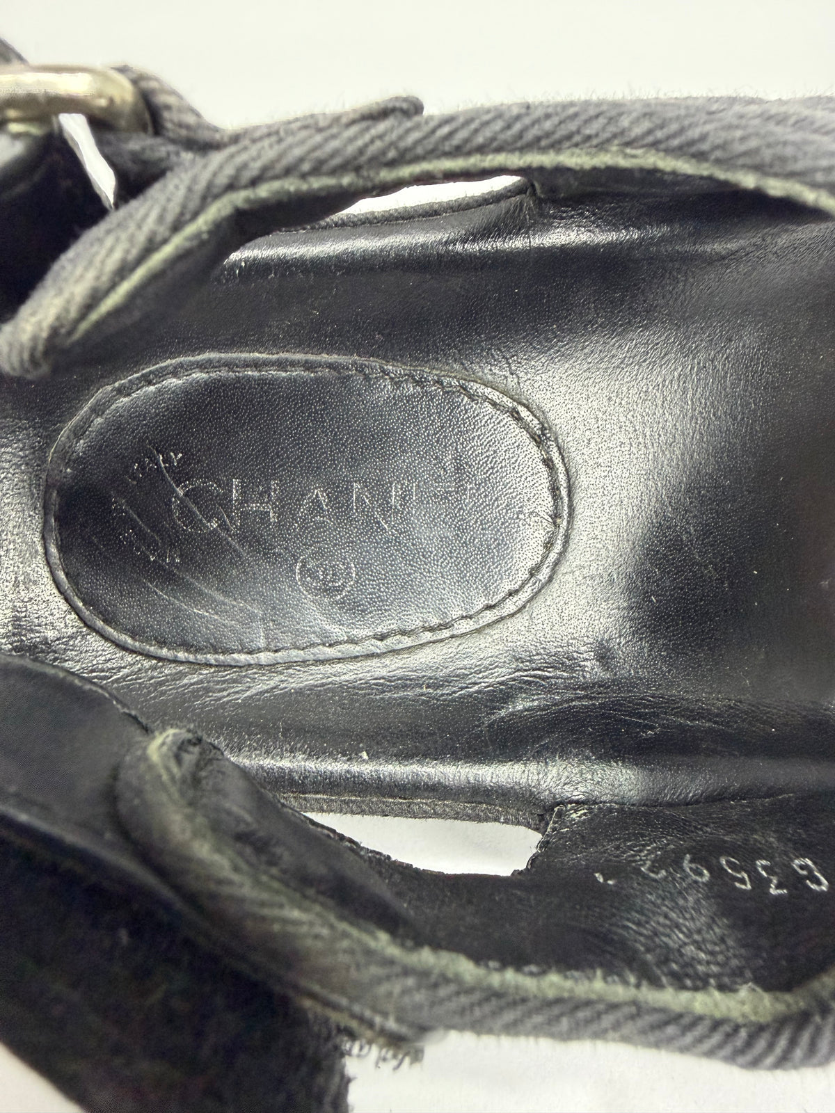 Chanel Black Quilted Fabric Diamond CC Dad Velcro Flat Sandals Size 36 EU/ 6 US/ 3 UK