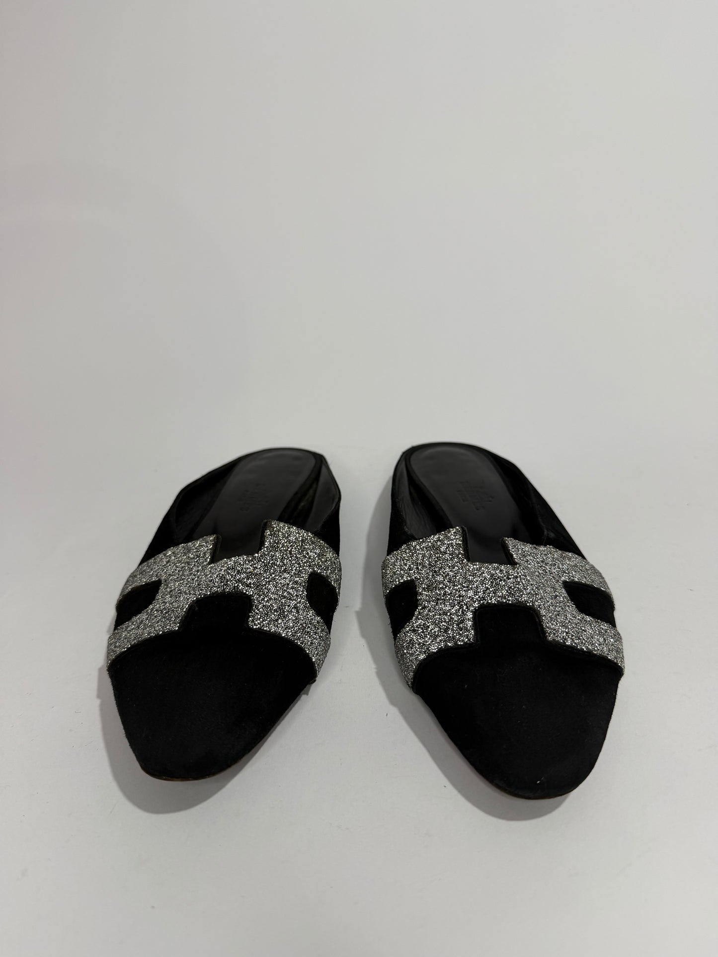 Hermes Black Suede Roxane Mule Sandals Size 36 EU/6 US/ 3 UK