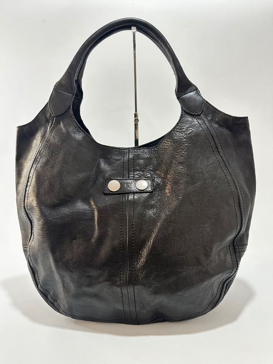 Alexander McQueen Black Leather Clover Hobo Bag