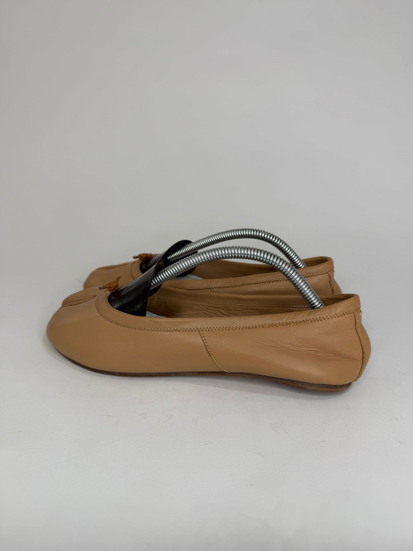 Maison Margiela Tabi Ballet Flats Brown Leather Split-Toe EU 38 / 8 US/ 5 UK