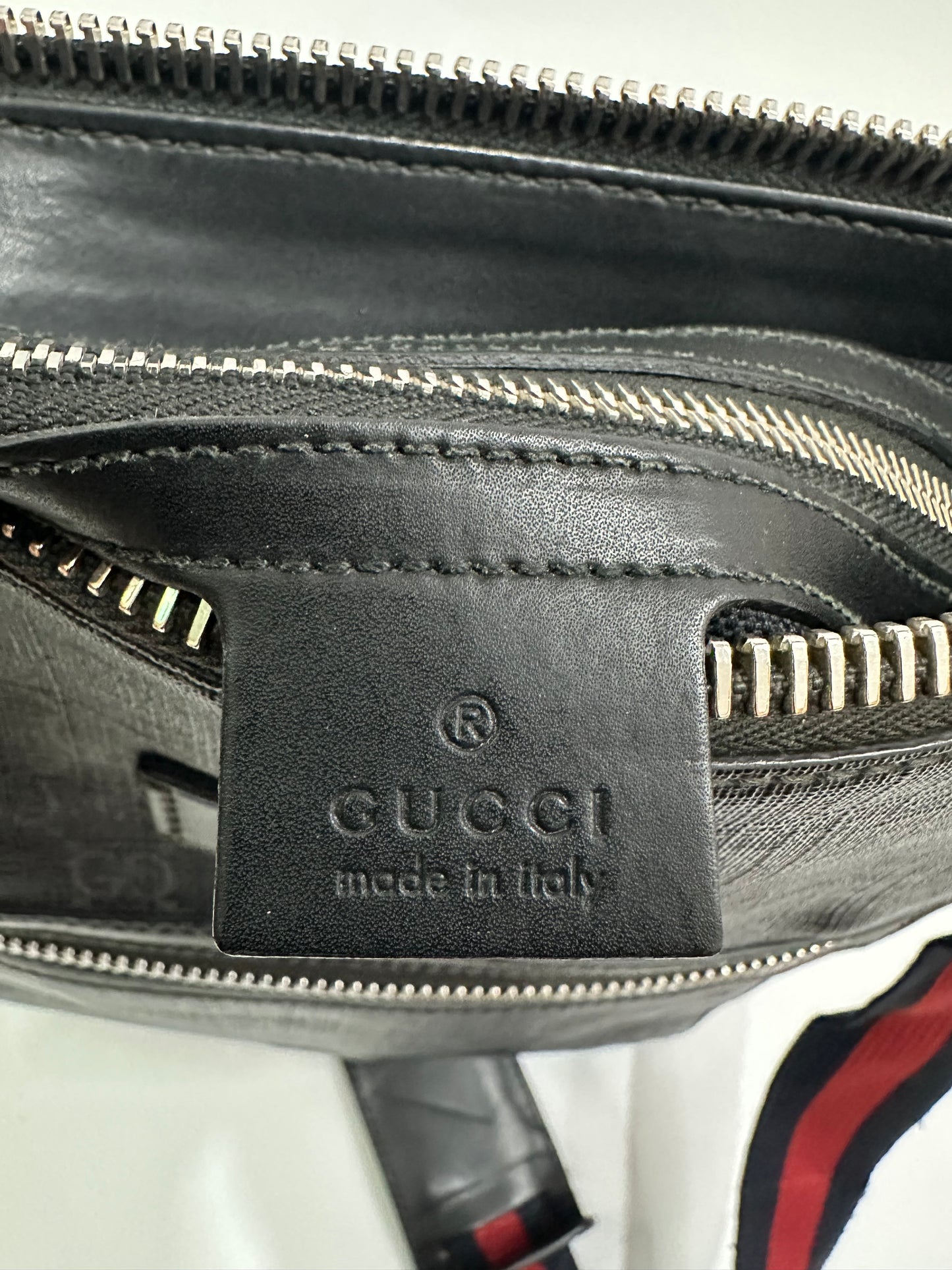 GUCCI GG Supreme Monogram Appia Calfskin Web Messenger Bag