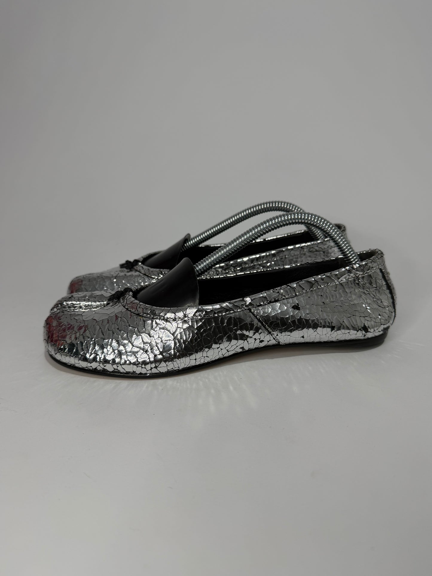 Maison Margiela Silver Tabi Mirror Ballerina Flats Size 36 EU/ 6 US